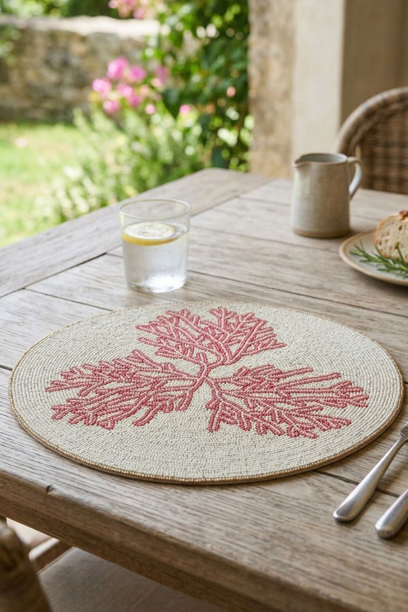 Verde Riviera Tovaglietta Perline Corallo