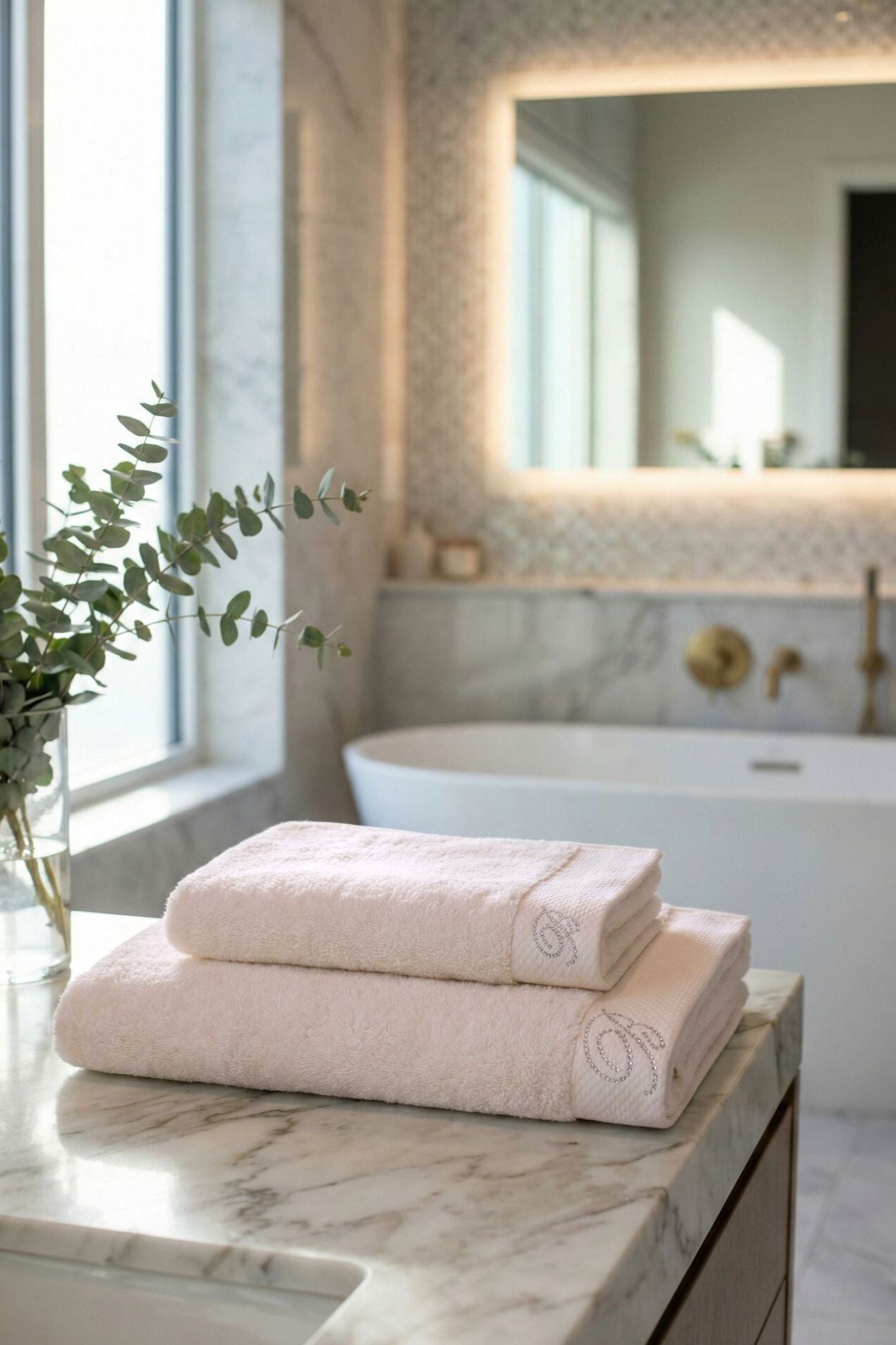 Benessere Coppia Asciugamani Cipria