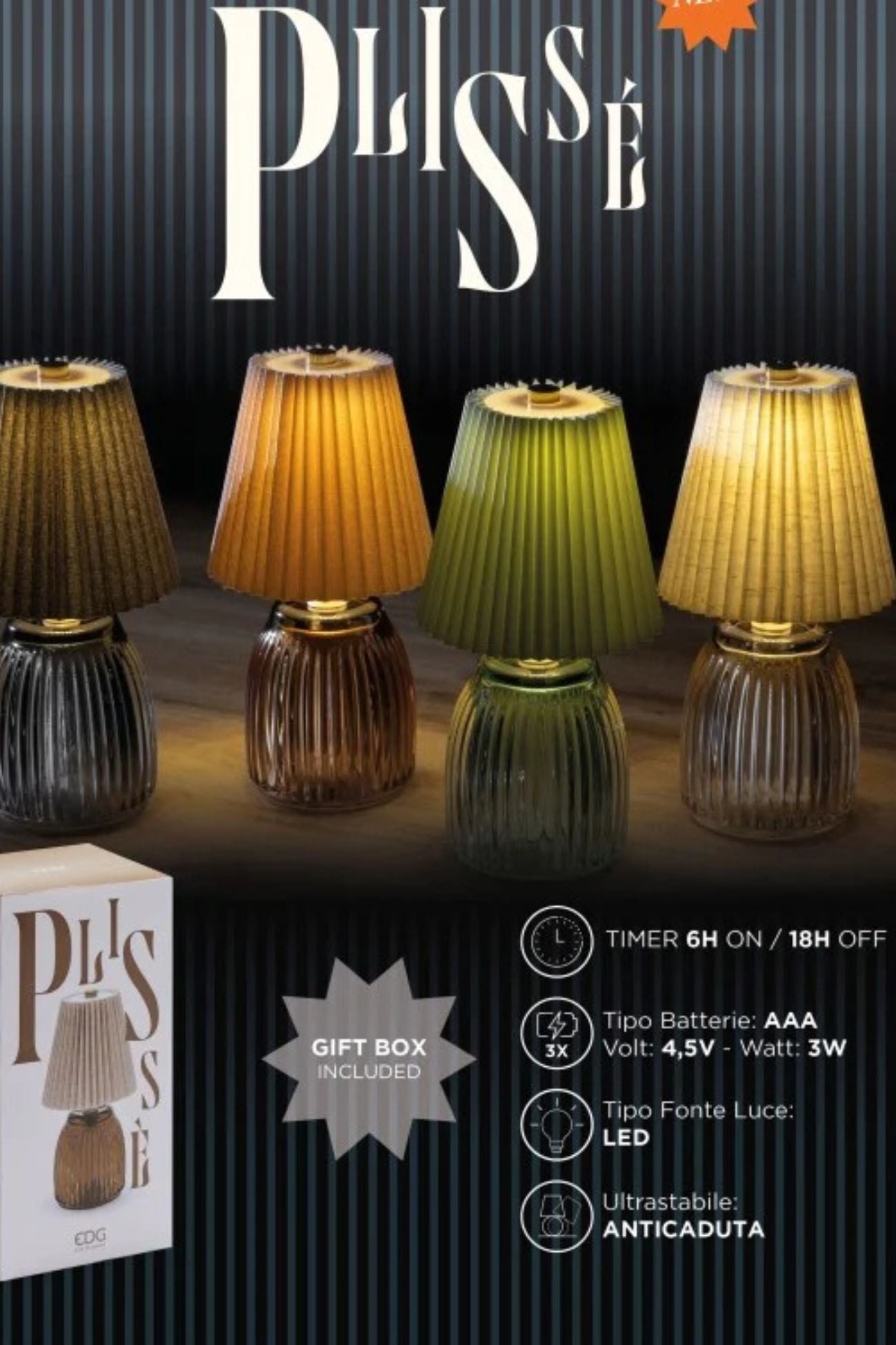 Plisse Lampada Verde