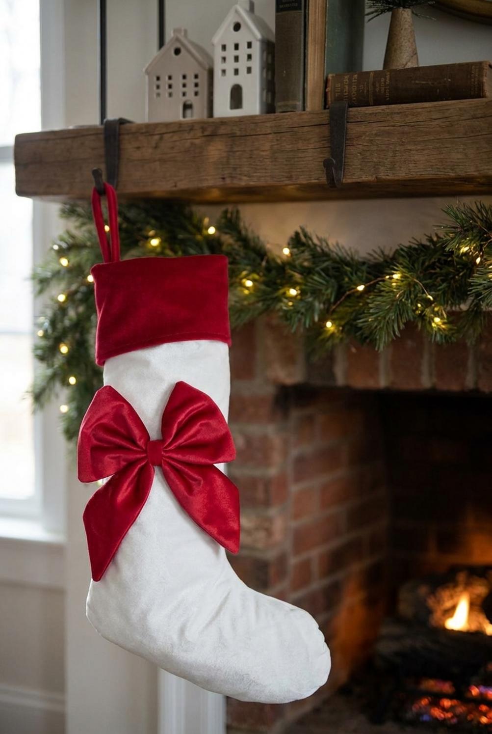 Bow Calza di Natale Panna