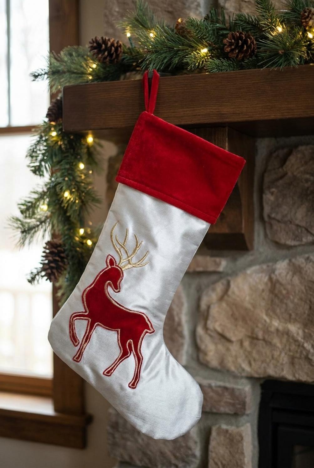 Deer Calza di Natale Panna