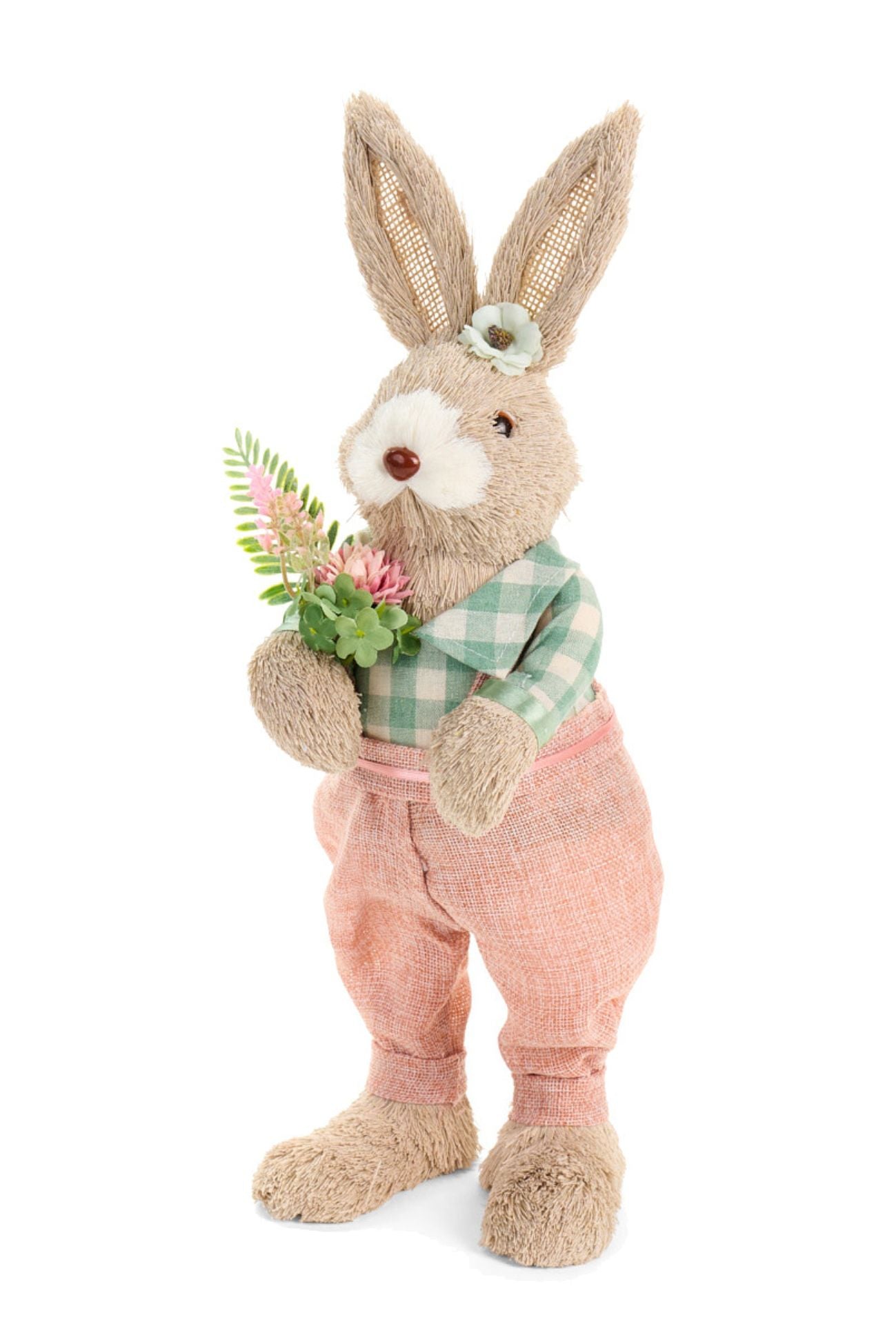 Pepen Coniglio Paglia Fiore Rosa Lui