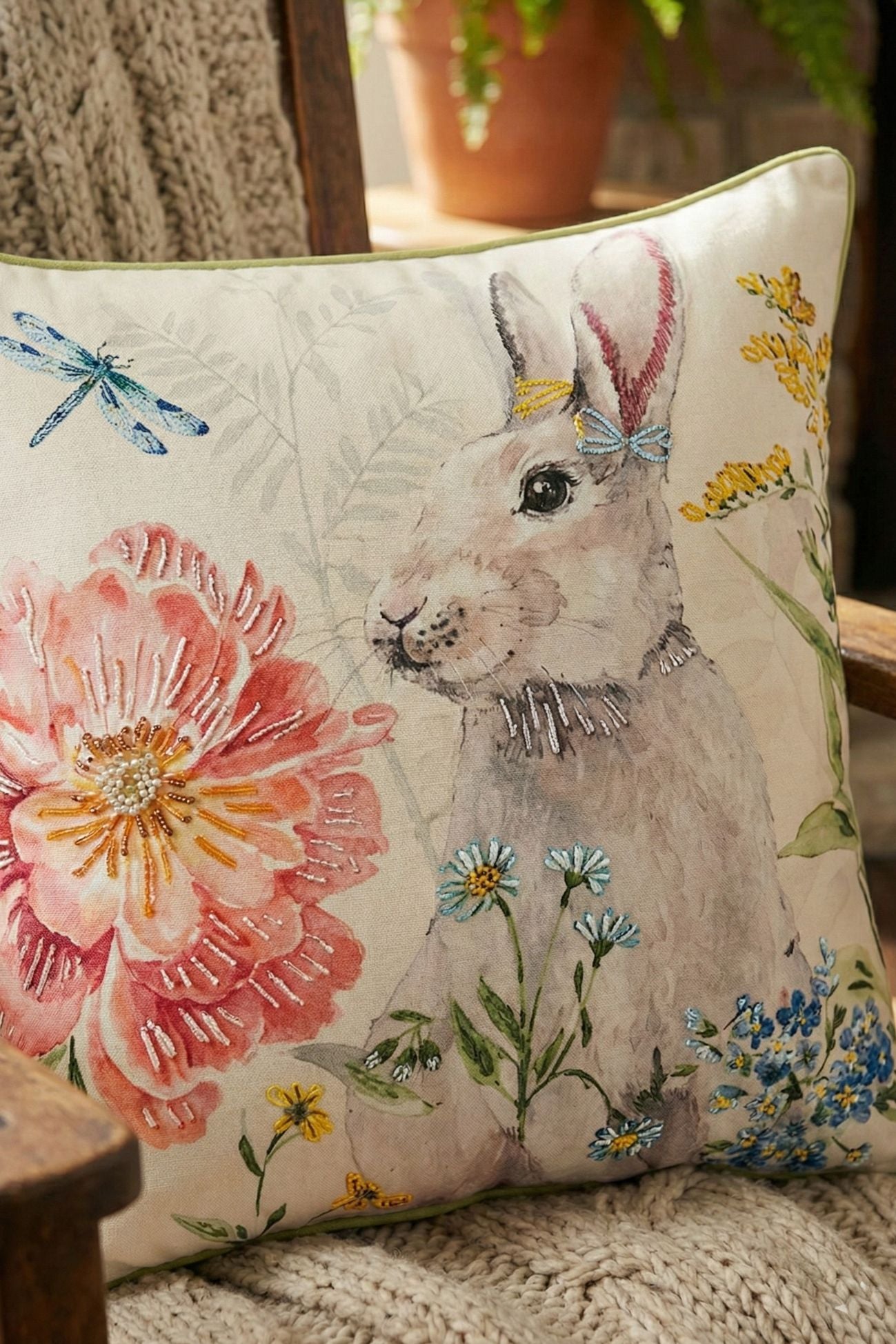 Miss Rabbit Cuscino Panna