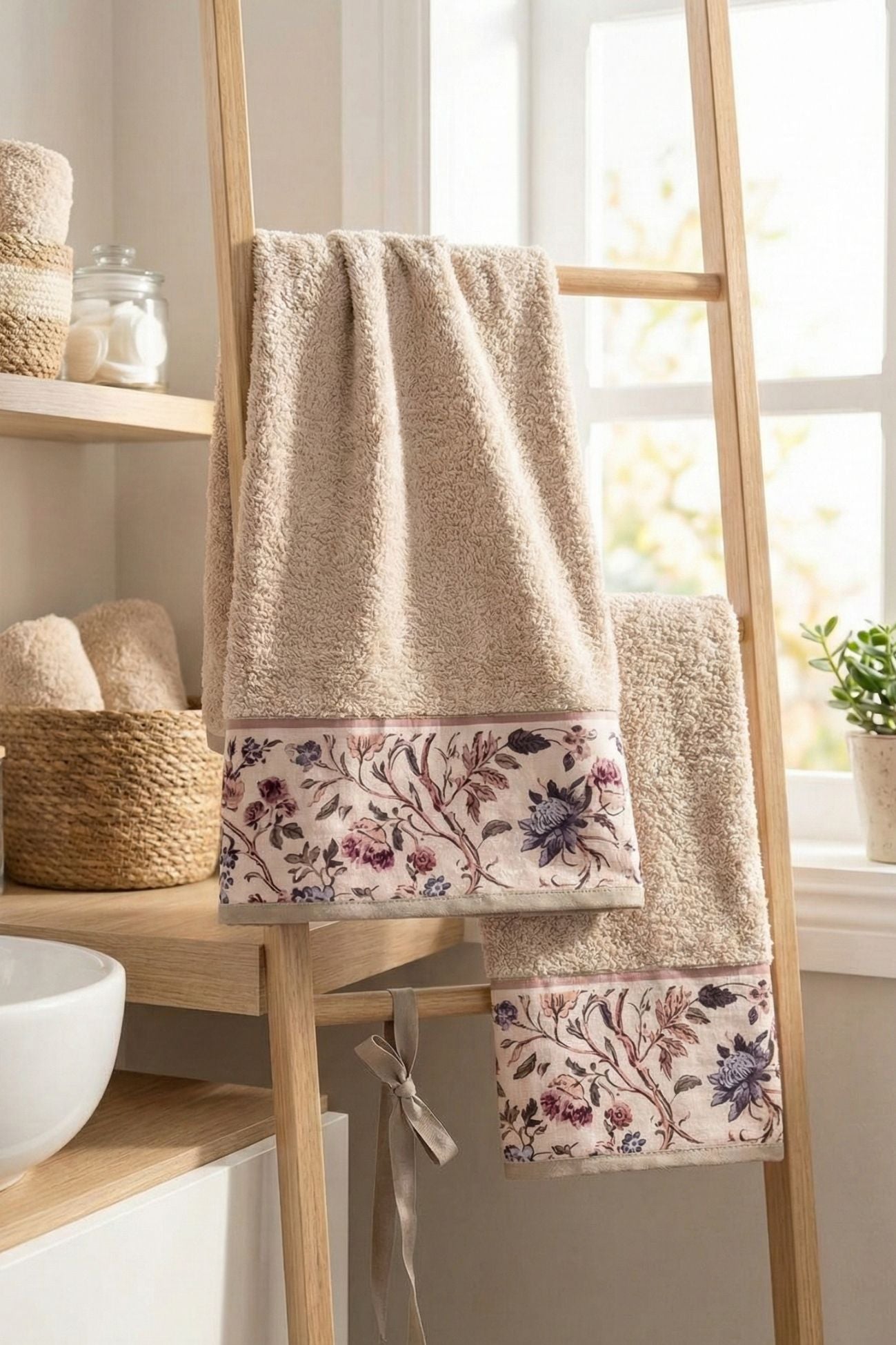 Mocha Mousse Coppia Asciugamani Beige