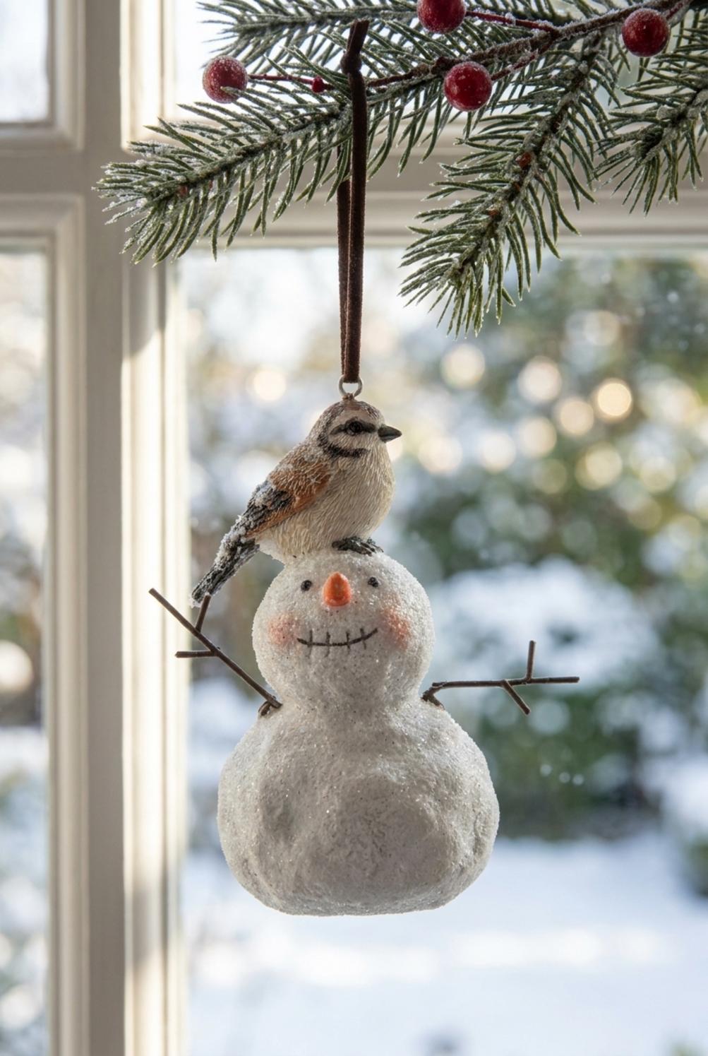 Green Mix Ciondolo Pupazzo Di Neve Uccellino