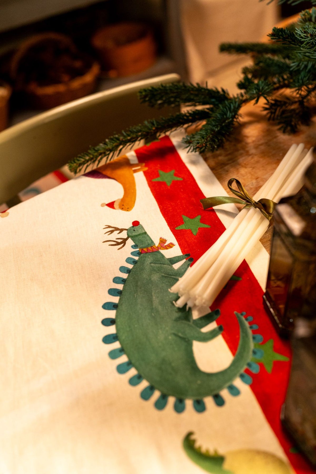 Jurassic Xmas Tablecloth