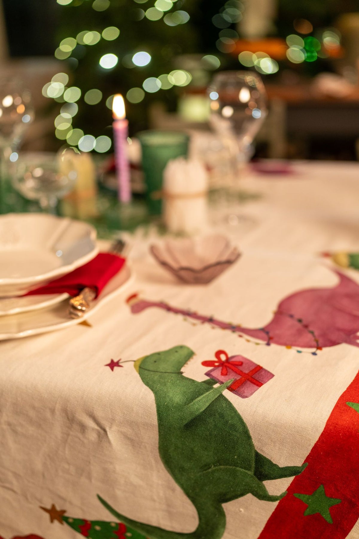 Jurassic Xmas Tablecloth