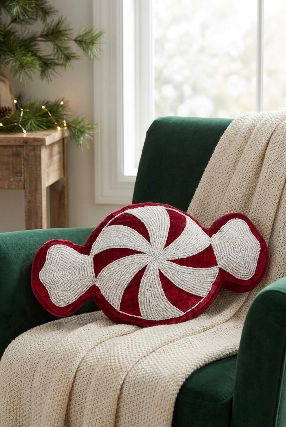 Noel Elegance Cuscino Caramella Strisce