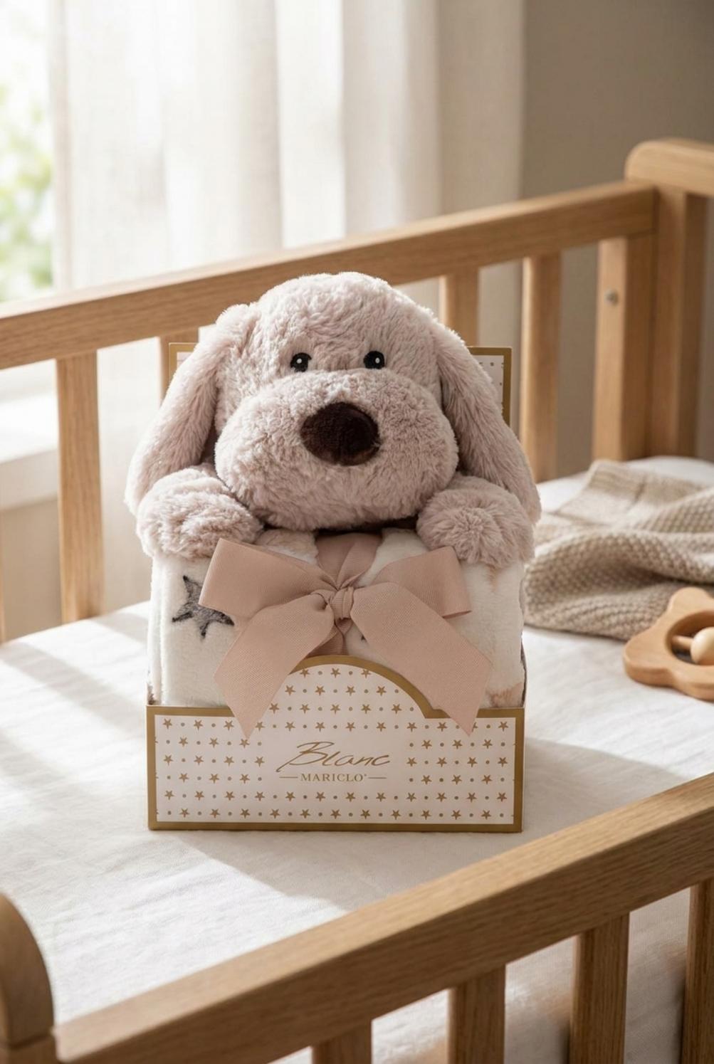 Baby Plaid con Peluche Cane Beige