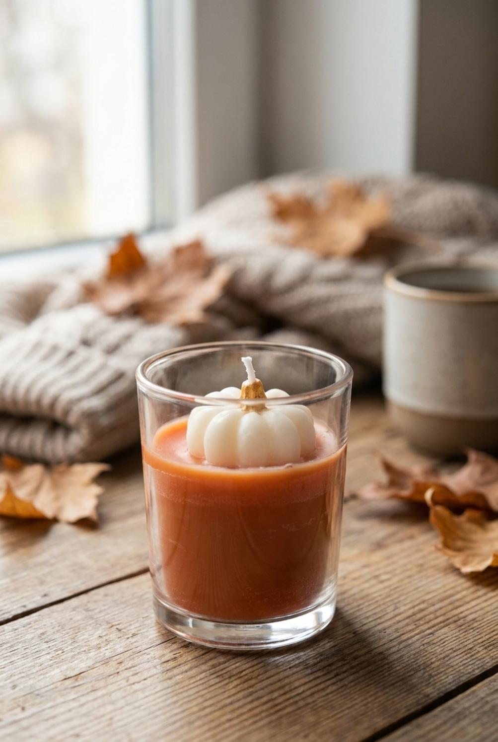 Tancredi Candela Profumata Arancione Zucca Bianca