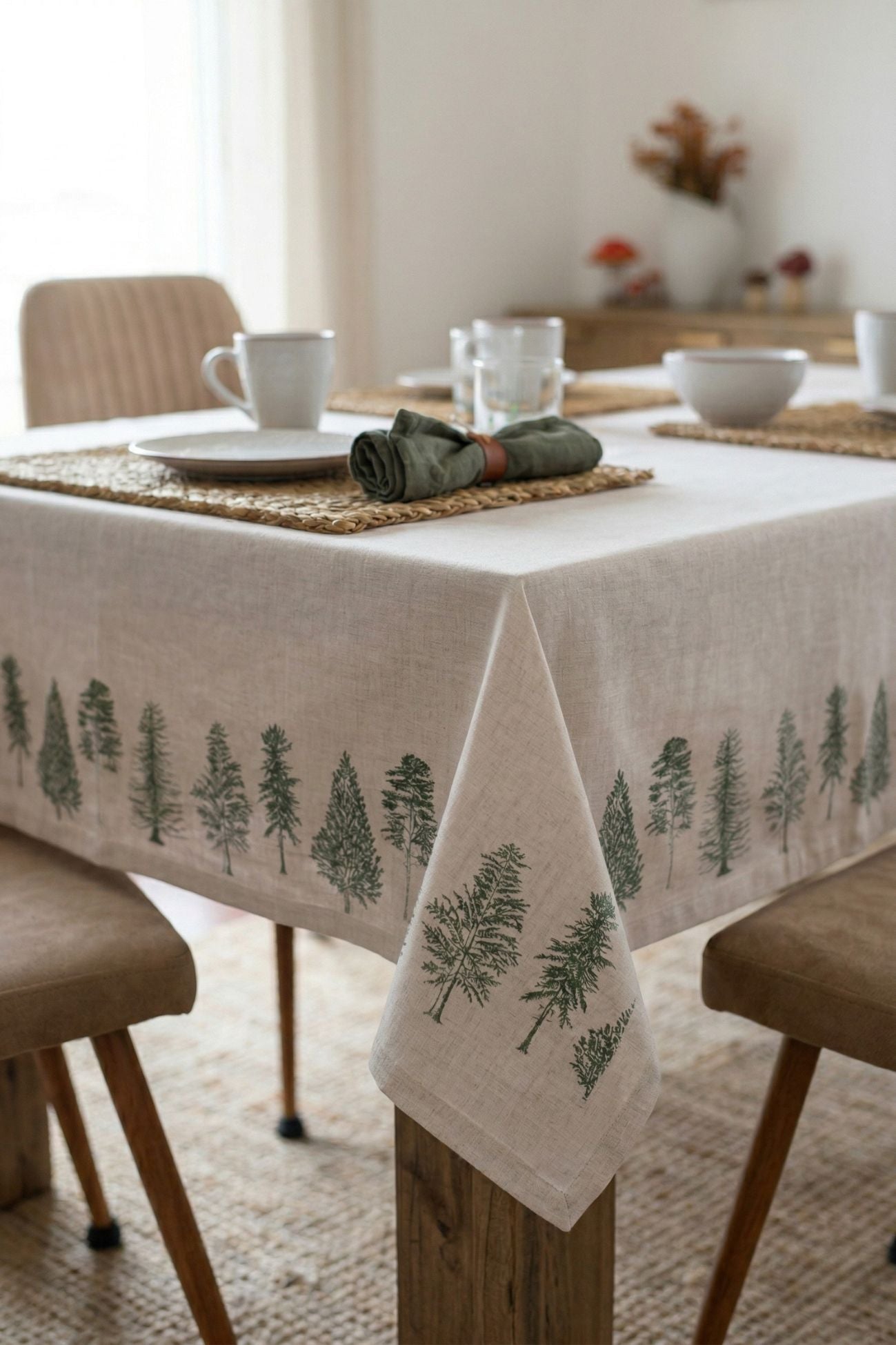 Natural Pine Trees Tovaglia