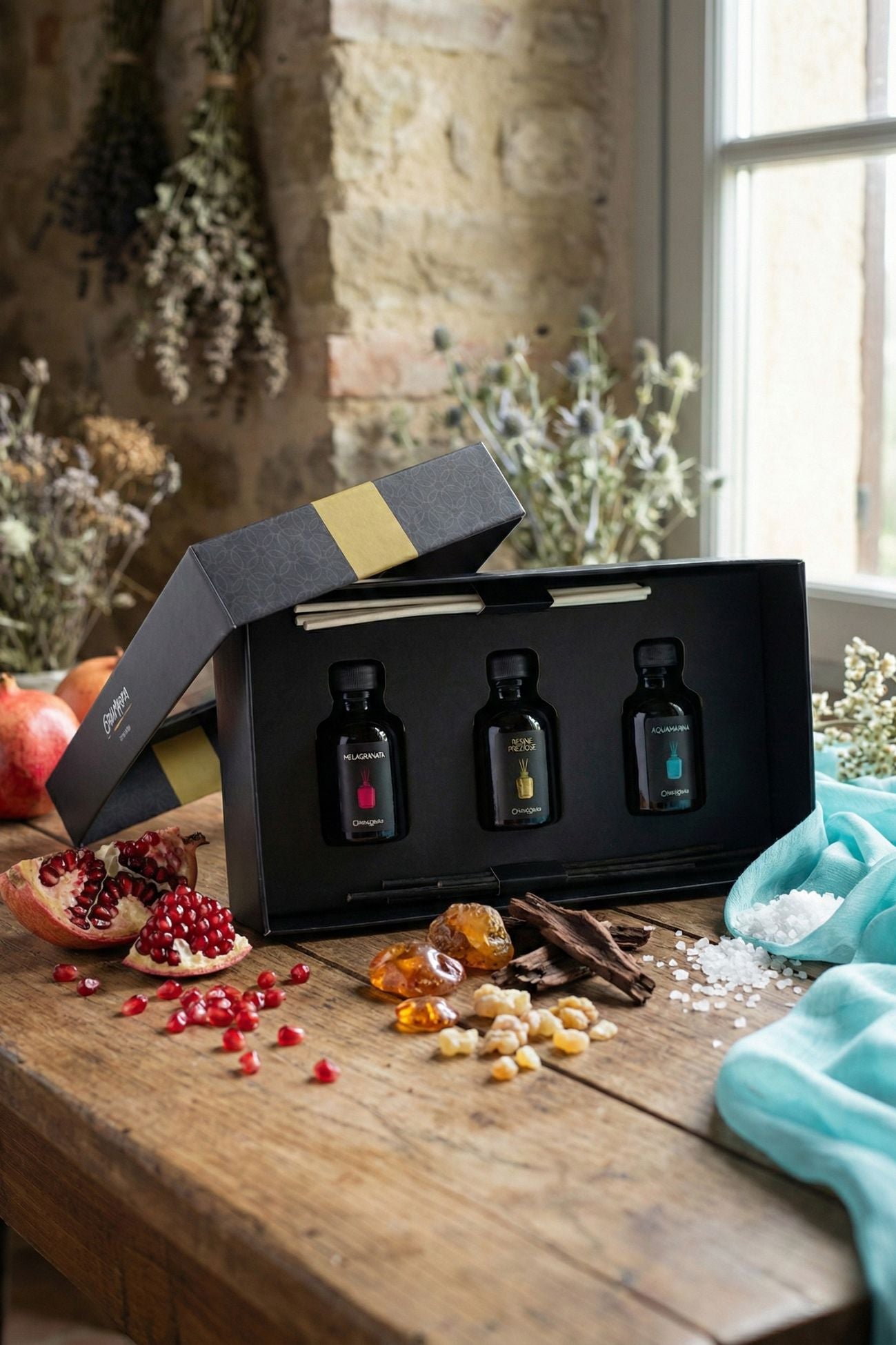 Gift Pack 1A Melagranata Resine Preziose Aquamarina