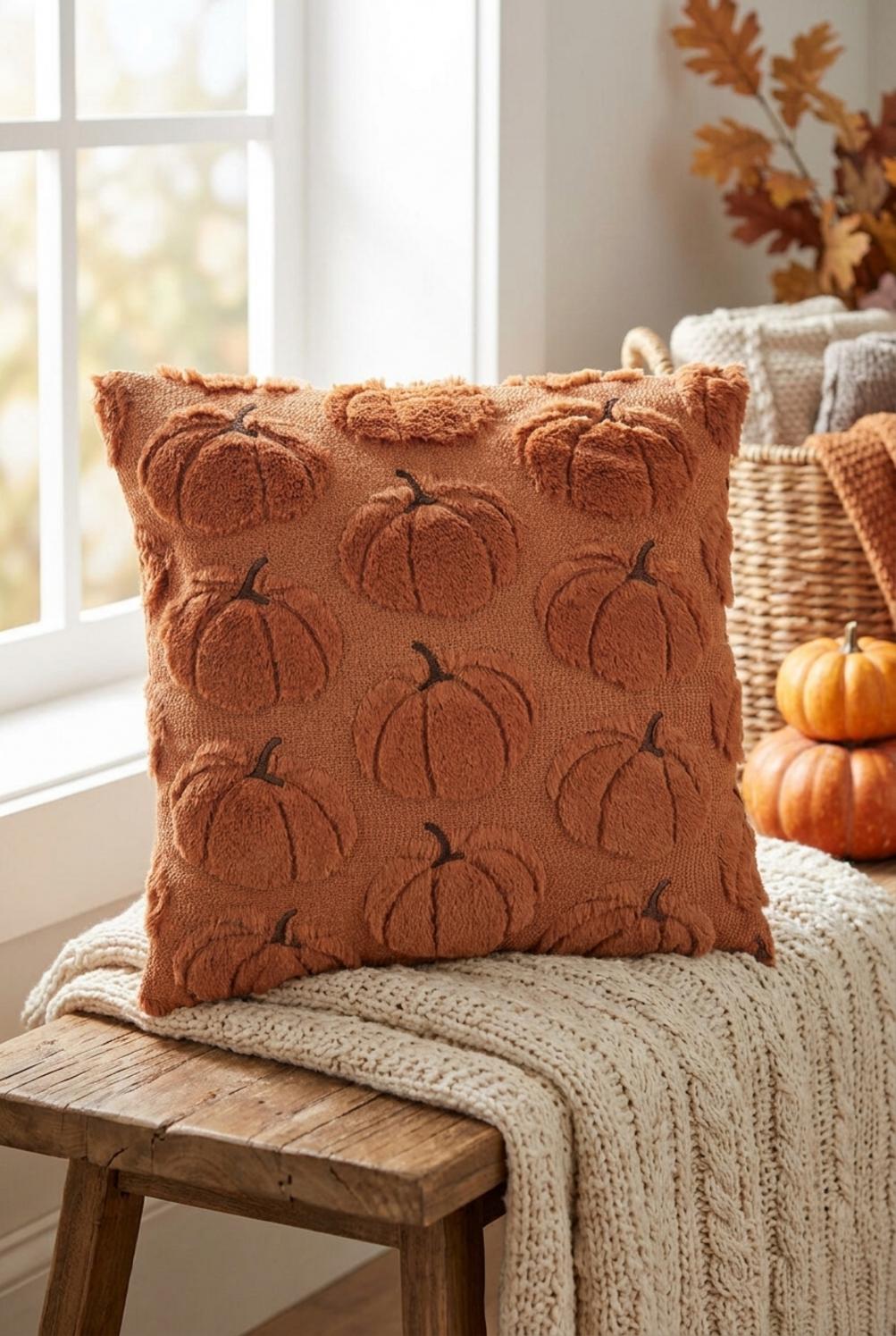 Pumpkin Field Cuscino Arancione
