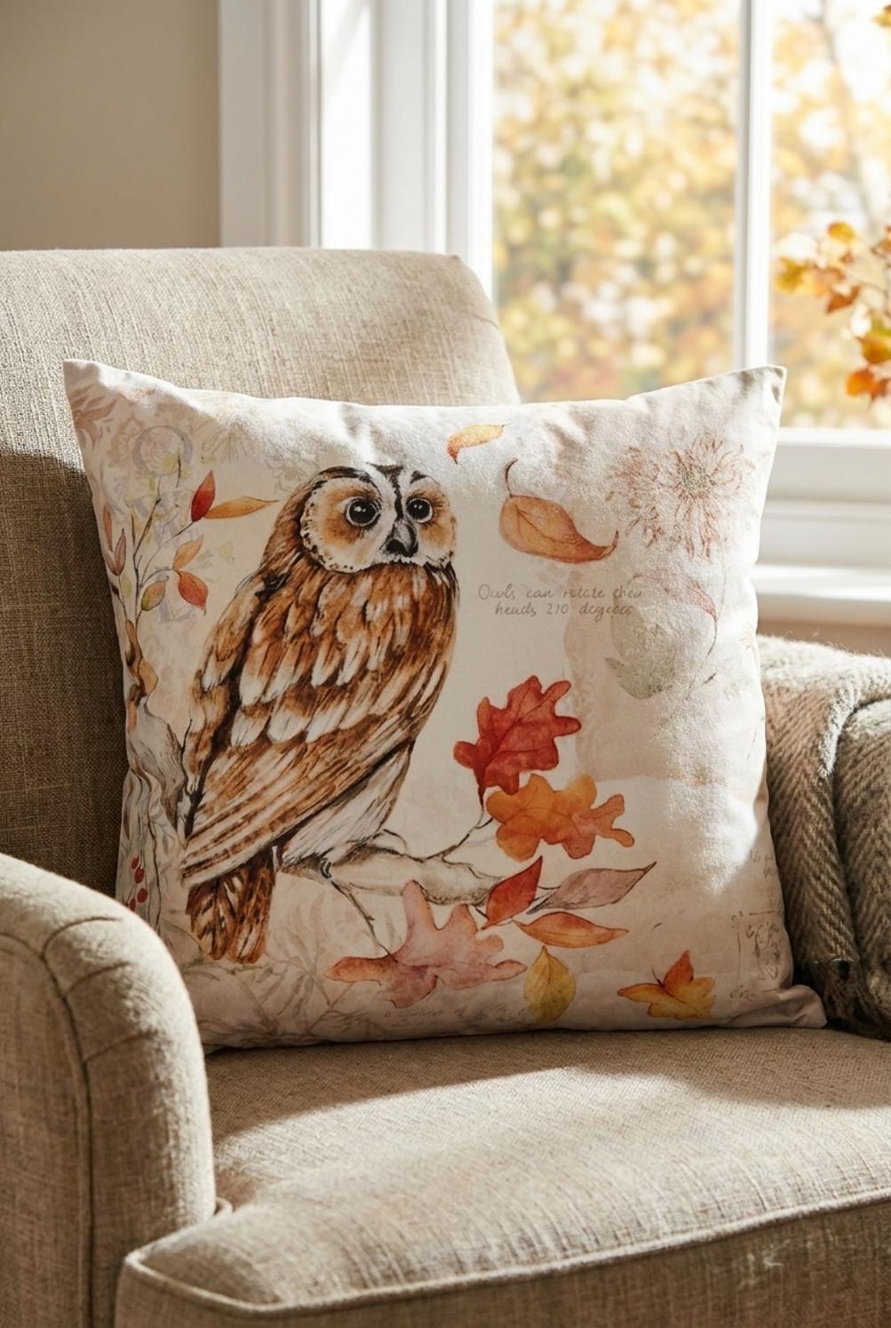 Woodland Owl Federa Cuscino