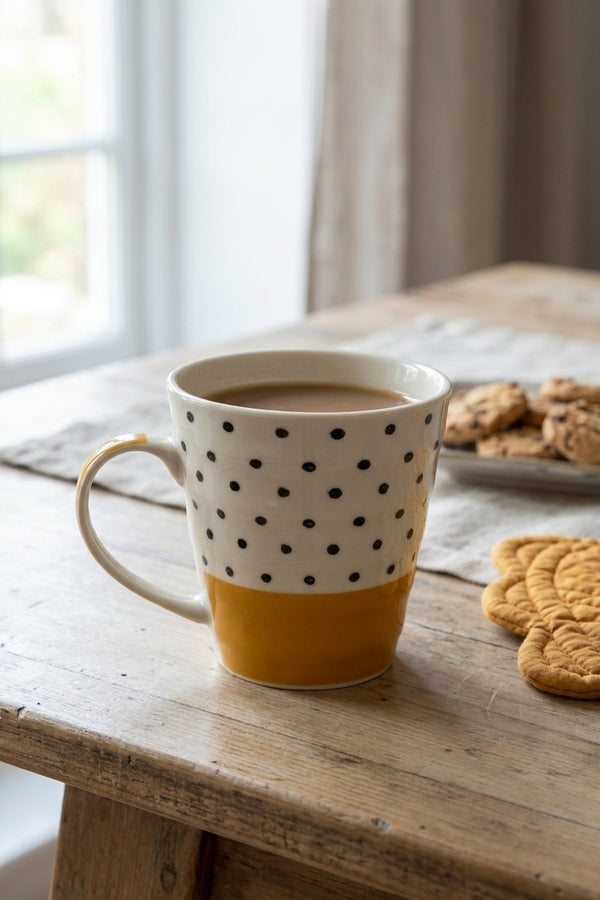 Dots Tazza Bianco e ocra