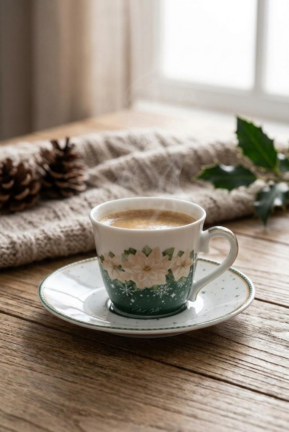 Silent Gold Tazzina Con Piattino Fiori