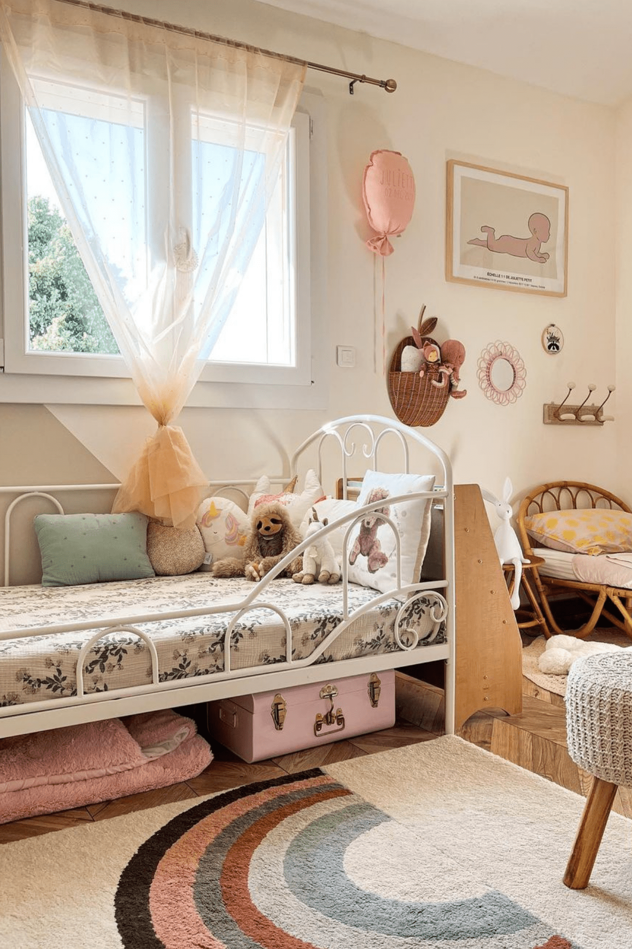 AFKliving Arc Tappeto per bambini con fantasia arcobaleno 150x80cm