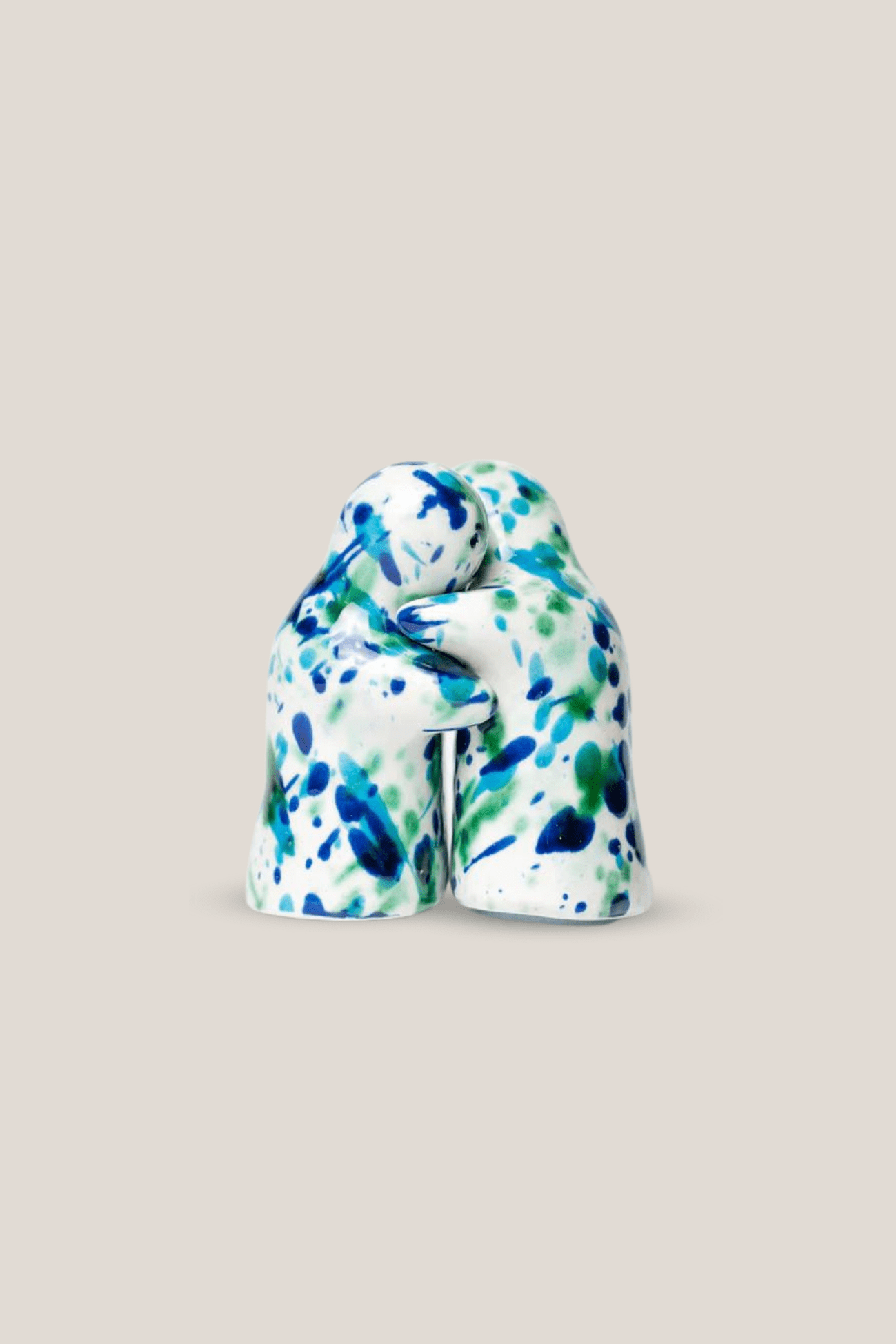 Alfar Tierra Cocida Coral Saliera e pepiera che si abbracciano in ceramica artigianale fatti in Spagna