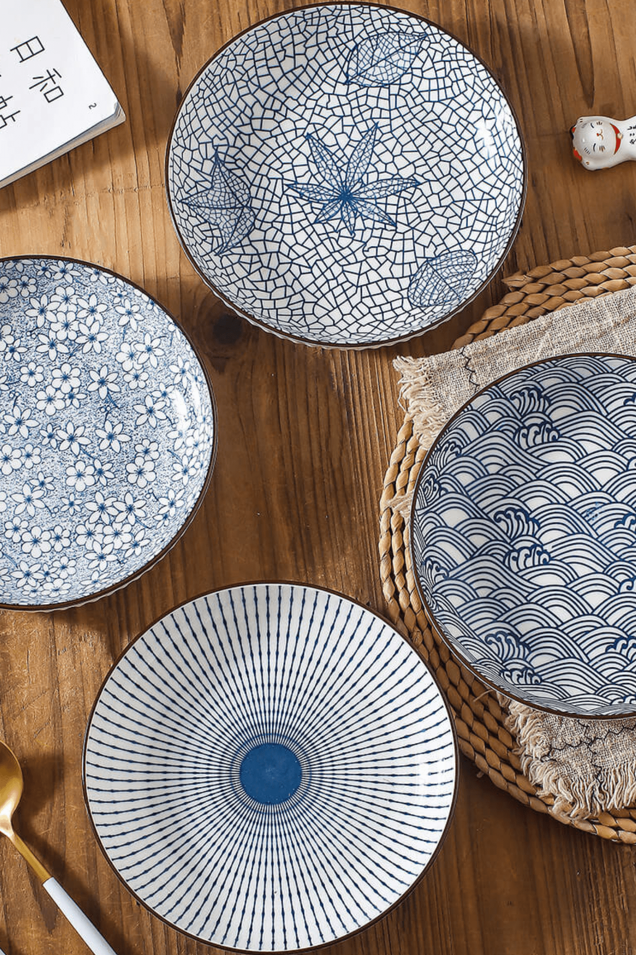 Antiope Design Kishi Floral - Piatto fondo in porcellana in stile orientale