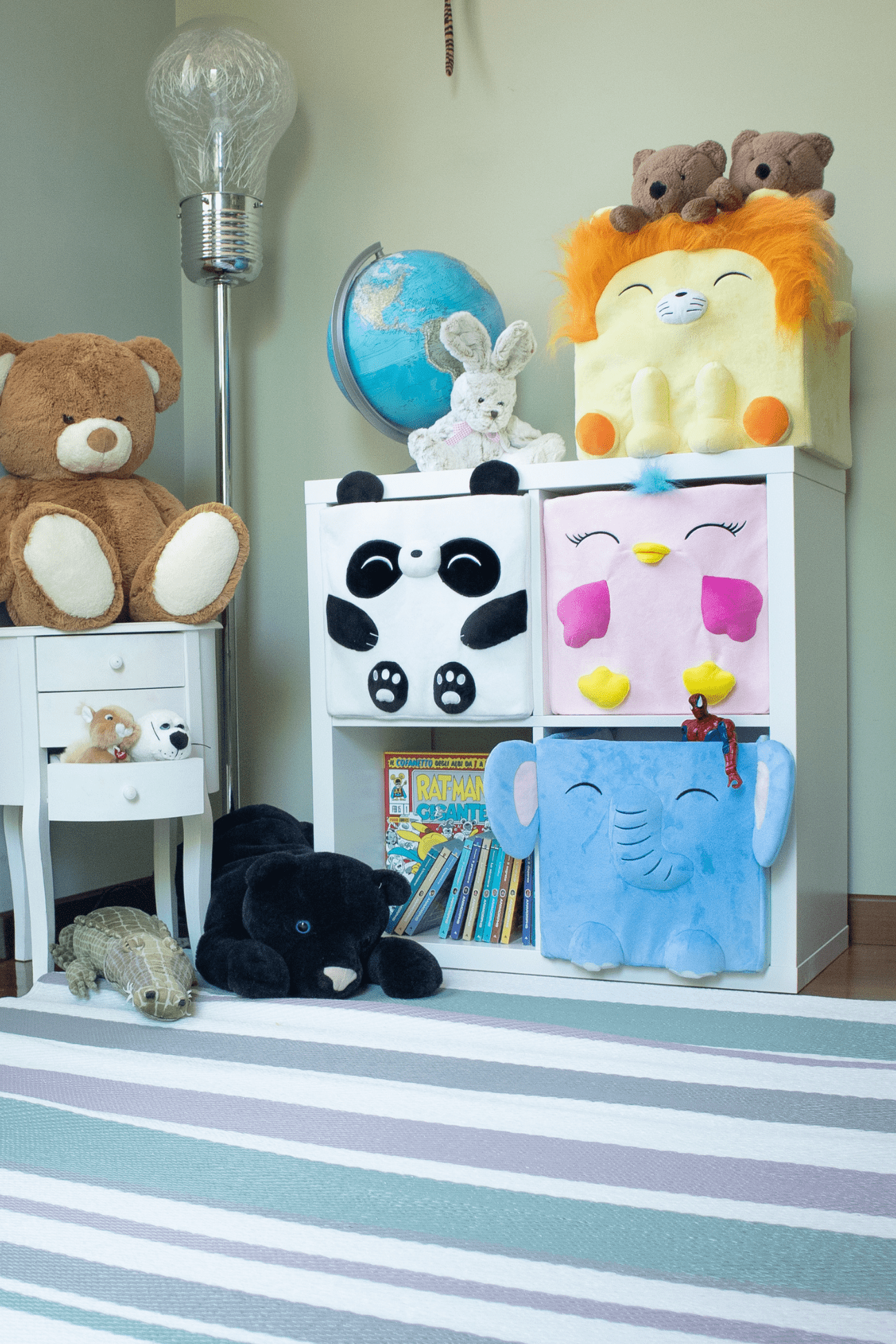 Antiope Design Panda Cesto portaoggetti in peluche per bambini