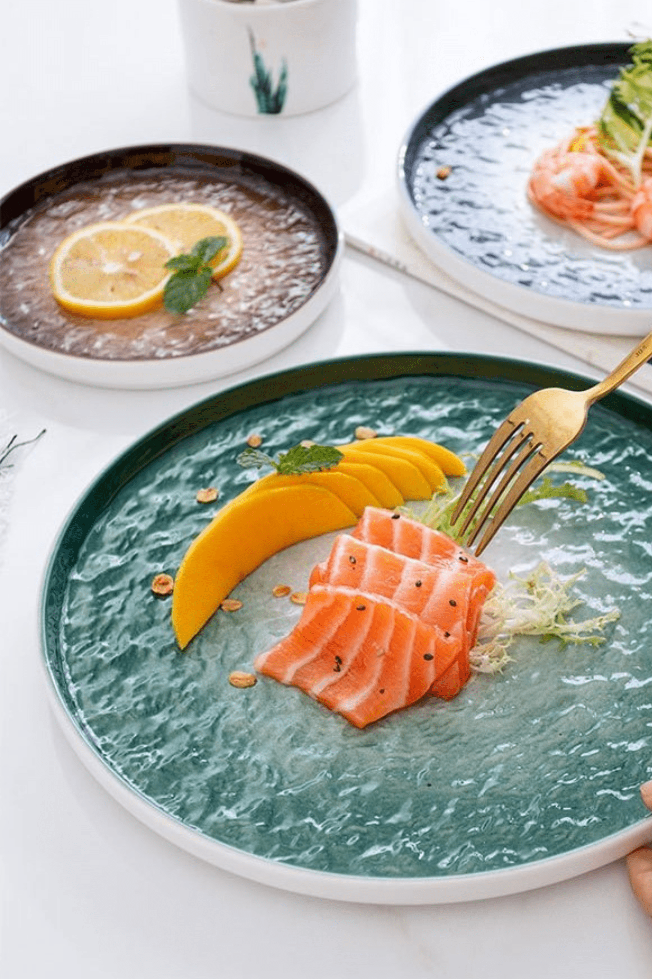 Antiope Design Smeraldo Servizio di 4 piatti in porcellana per 4 persone