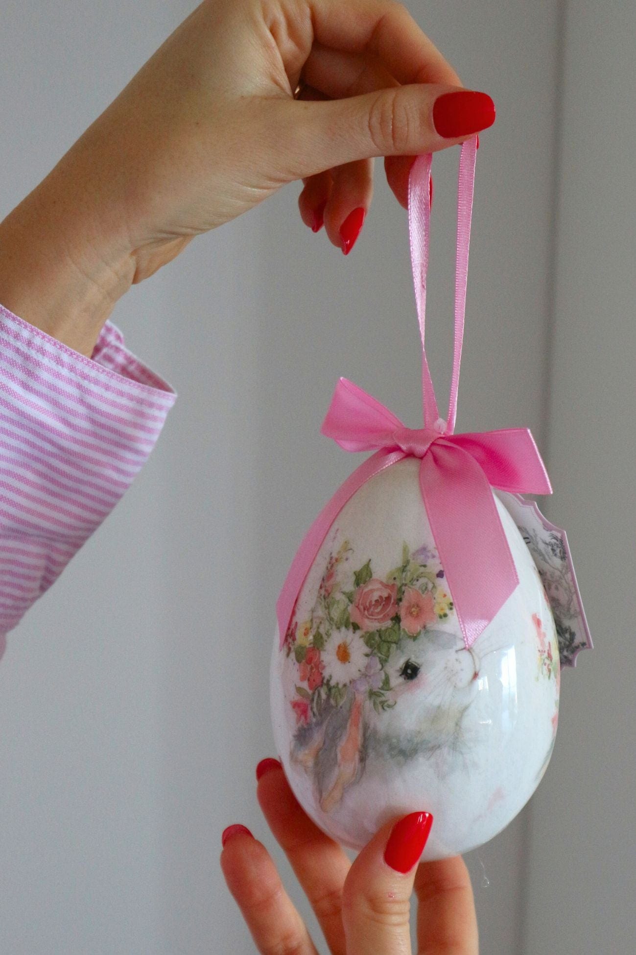 Blanc MariClo' Aminta Aminta - Ciondolo decorativo pasquale con fiocco rosa in plastica | Blanc MariClo'