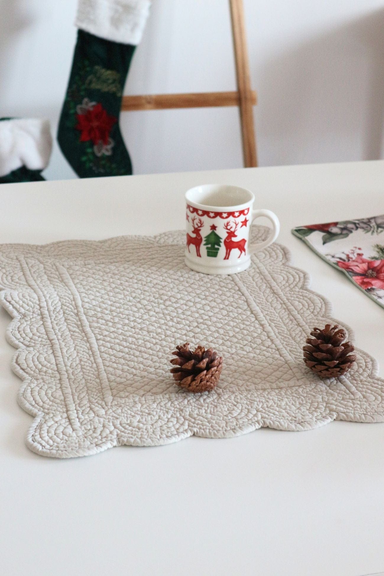 Blanc MariClo' Carmen Carmen - Tovaglietta americana rettangolare in cotone greige | Blanc MariClo'