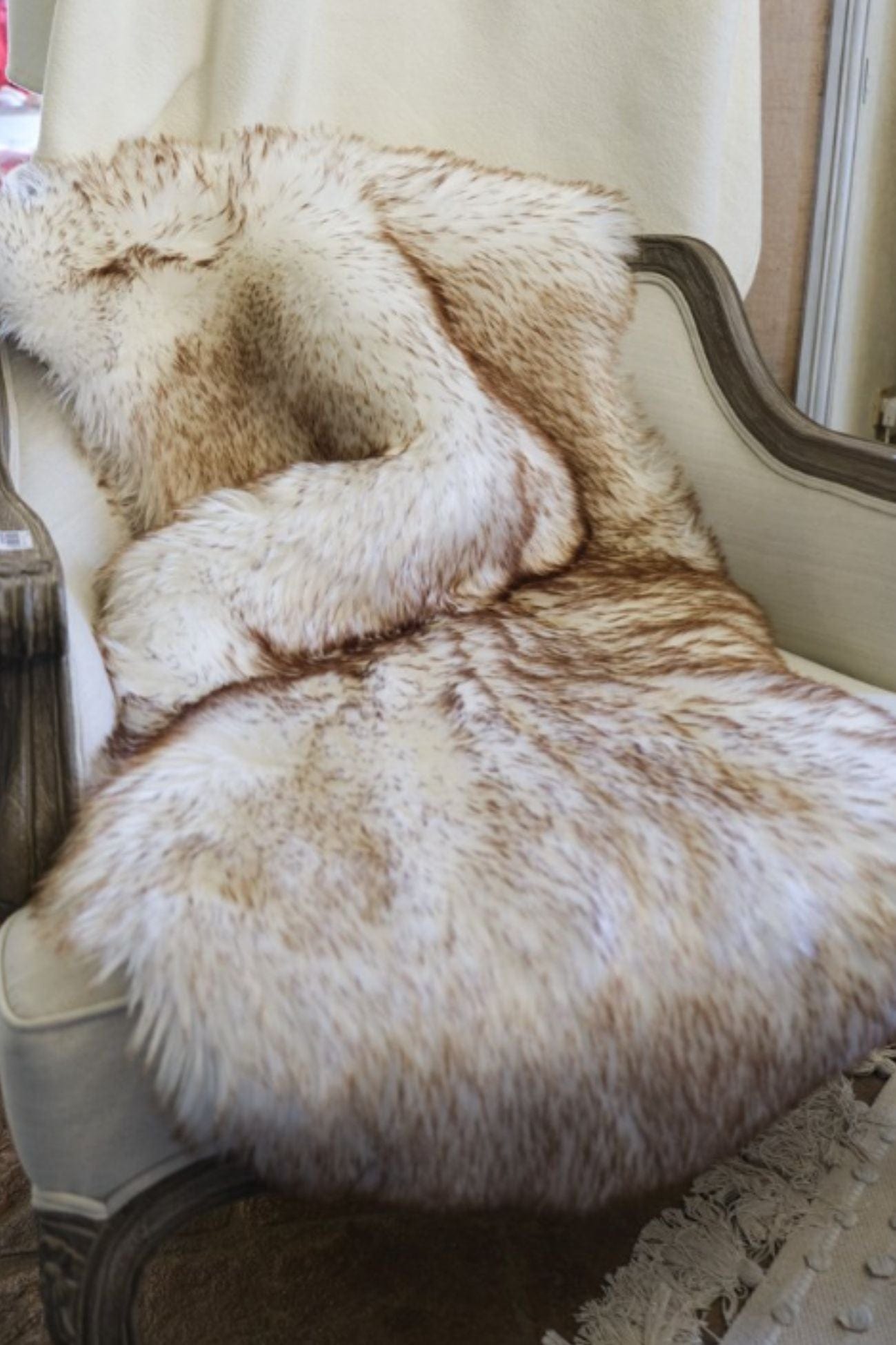 Blanc MariClo' Chalet Chalet - Plaid in eco pelliccia beige 152x127 | Blanc MariClo'