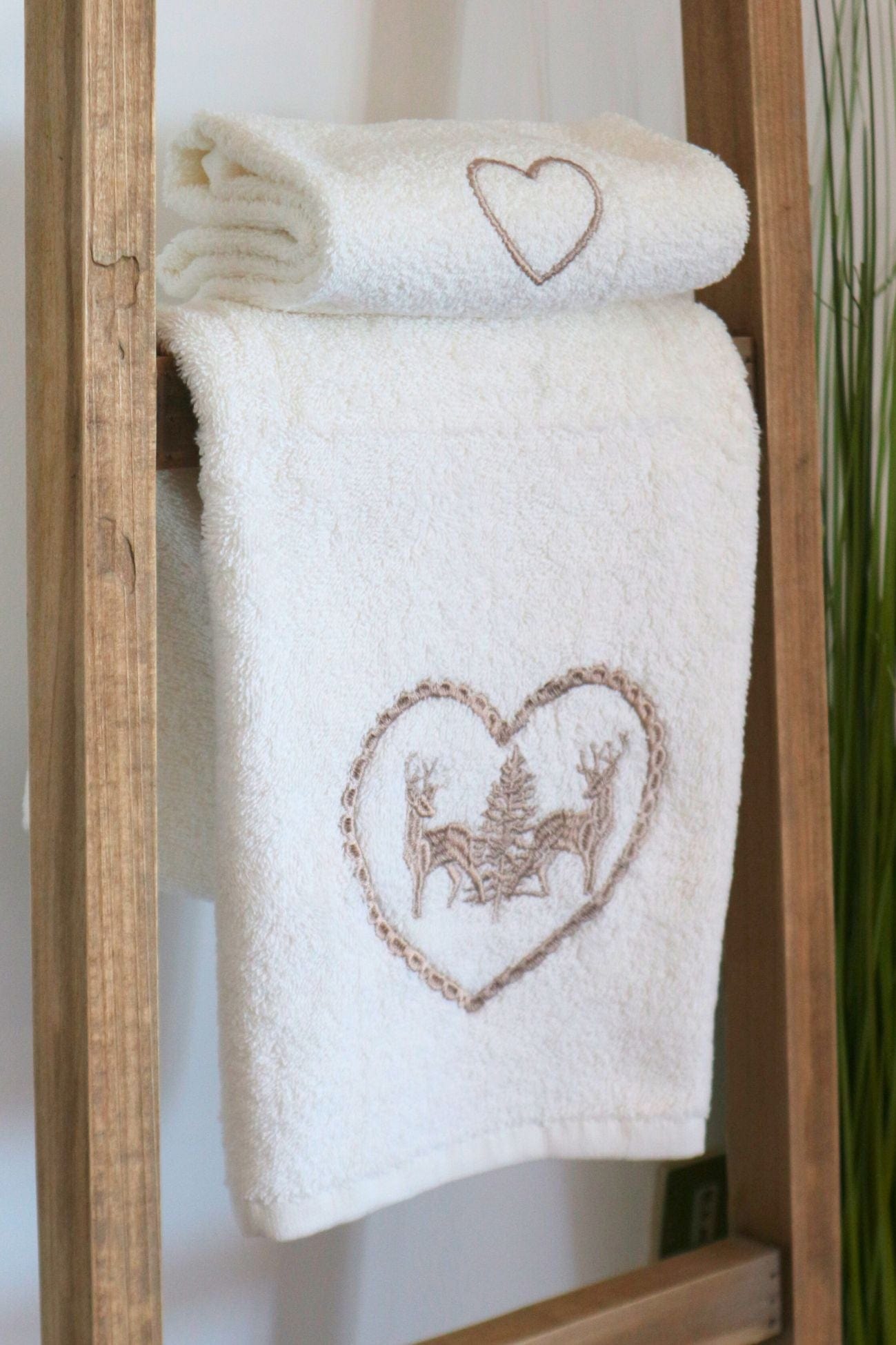 Blanc MariClo' Chalet Ciao Amore - Coppia asciugamano viso e ospite in cotone | Blanc MariClo'