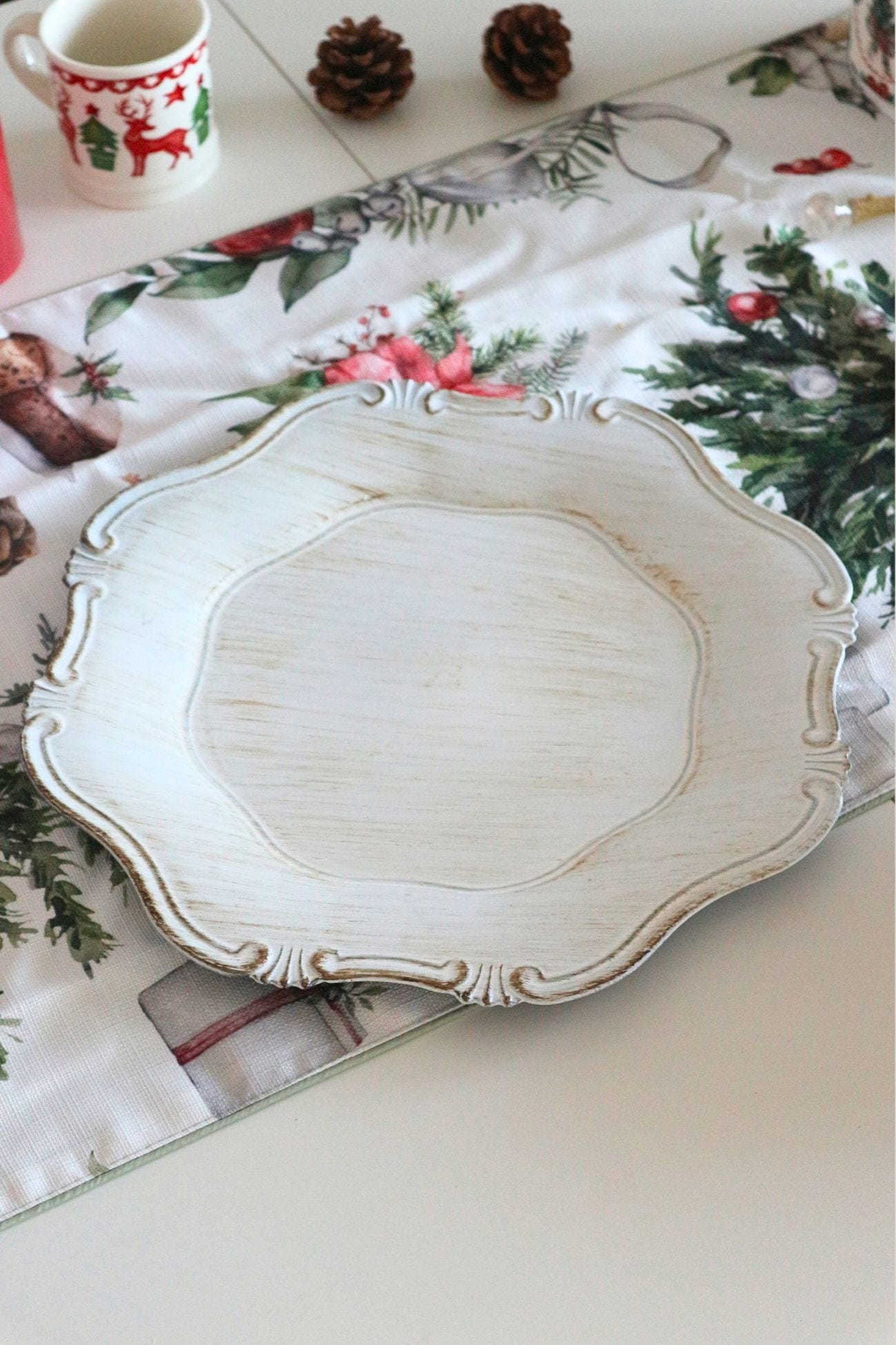 Blanc MariClo' Concerto di Natale Concerto di Natale - Sottopiatto grigio in stile vintage | Blanc MariClo'