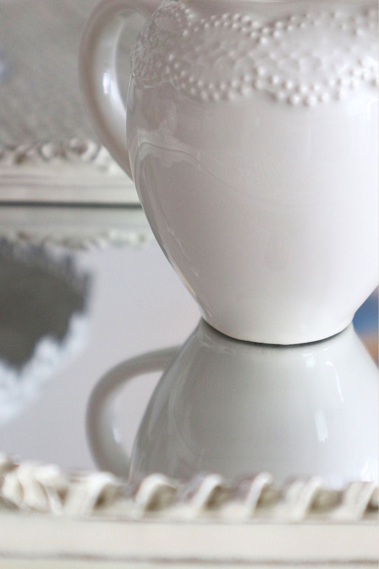 Blanc MariClo' Flocon Flocon - Flocon - Lattiera e zuccheriera in ceramica bianca | Blanc MariClo'