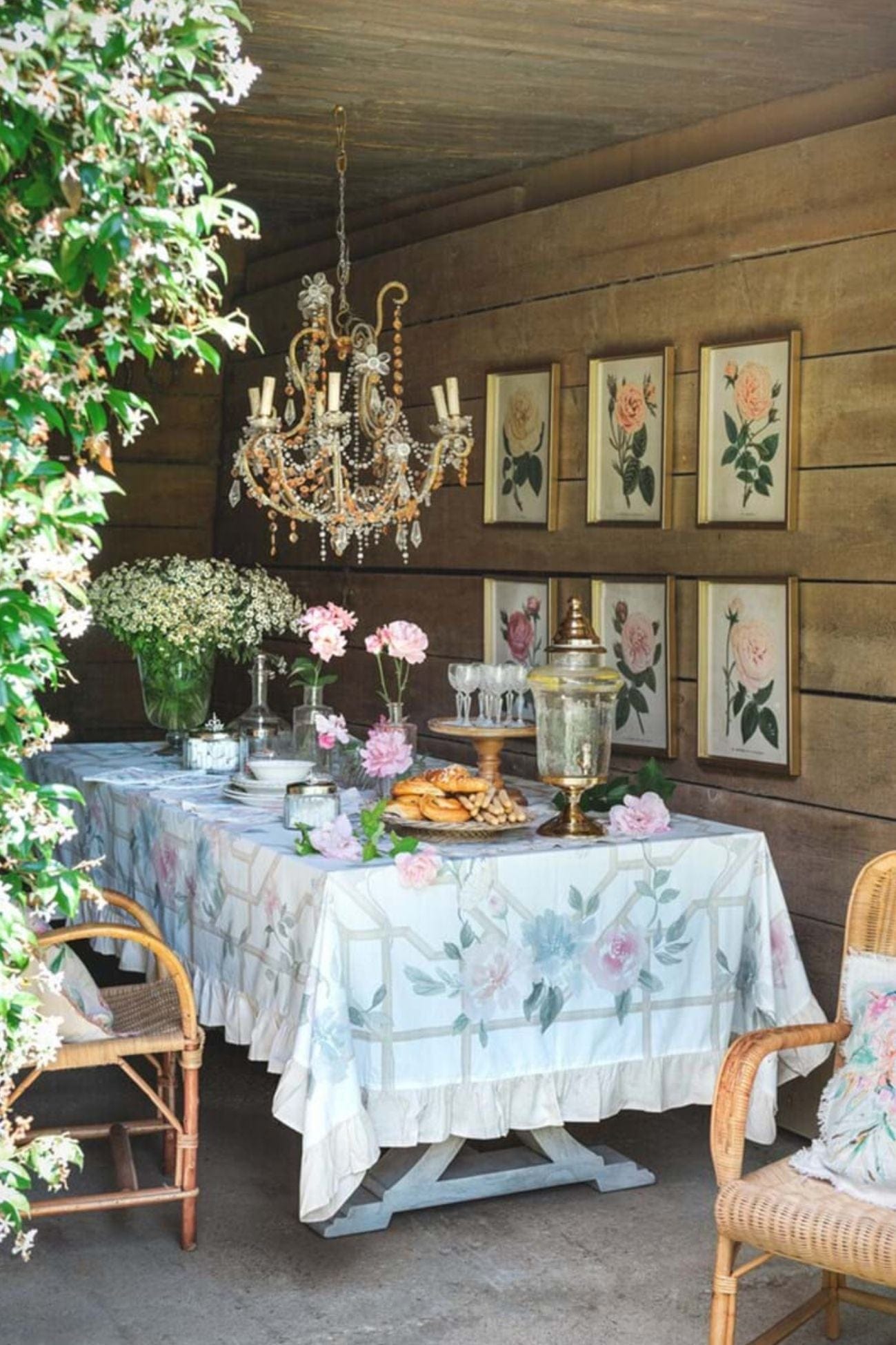 Blanc MariClo' Floral Twist Floral Twist - Tovaglia primaverile in cotone 280x180 | Blanc MariClo'