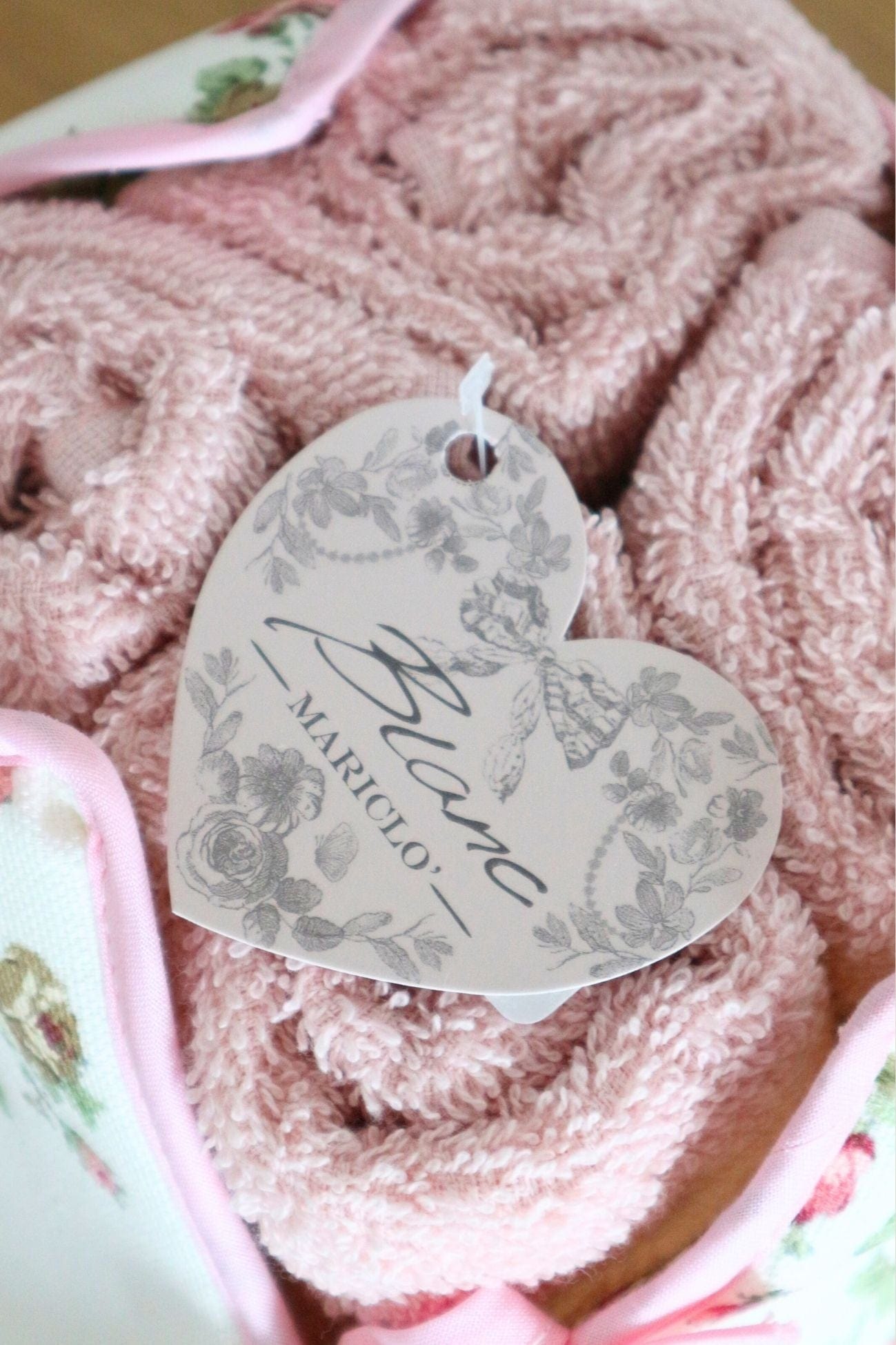 Blanc MariClo' Flowers Flowers - Flowers - Cestino floreale con 4 lavette in cotone | Blanc MariClo'