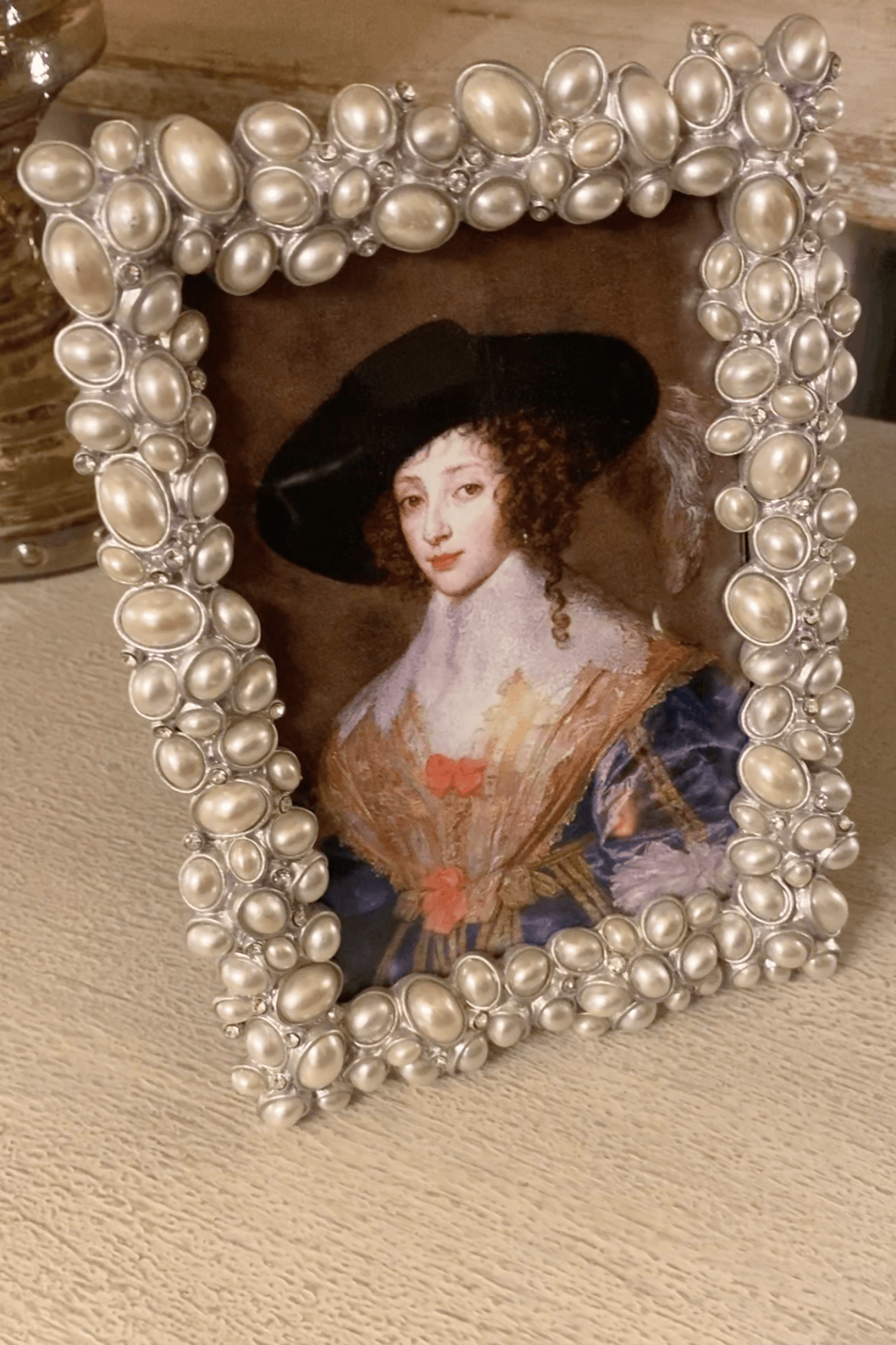 Blanc MariClo' Gipsoteca Gipsoteca - Cornice portafoto con perline