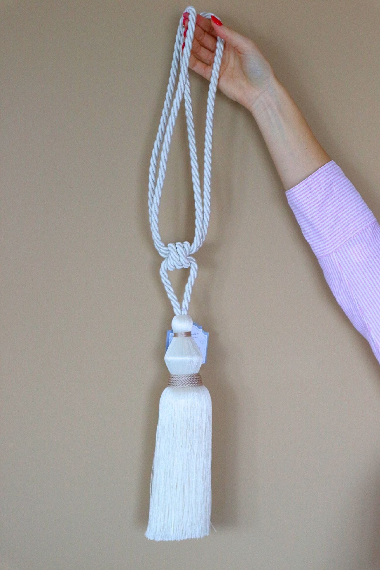 Blanc MariClo' Jeriza Jeriza - Embrasse in cotone e rattan 23 cm | Blanc MariClo'