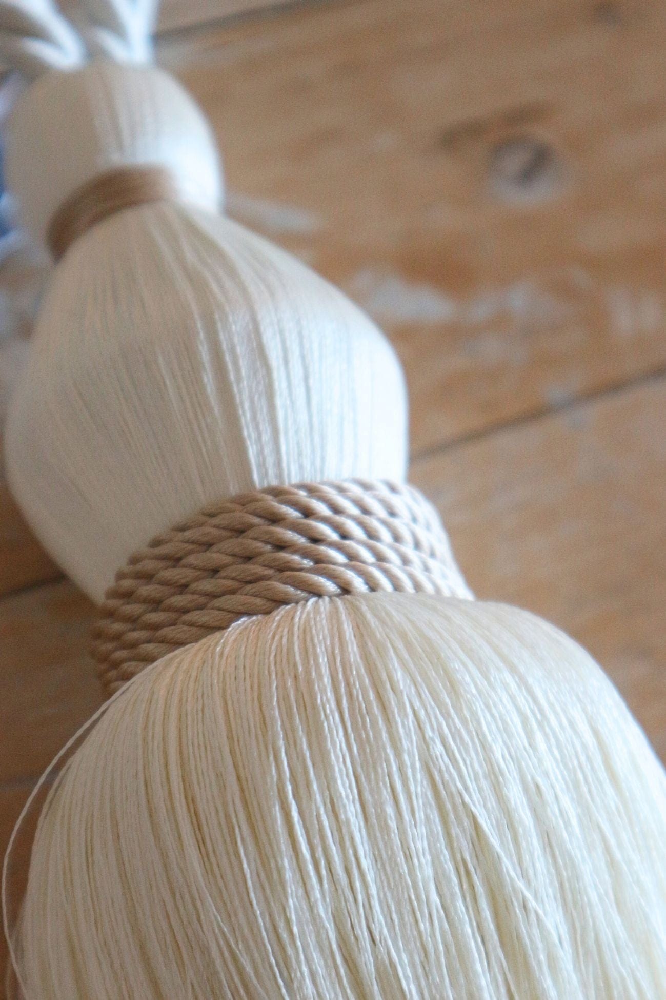 Blanc MariClo' Jeriza Jeriza - Embrasse in cotone e rattan 23 cm | Blanc MariClo'