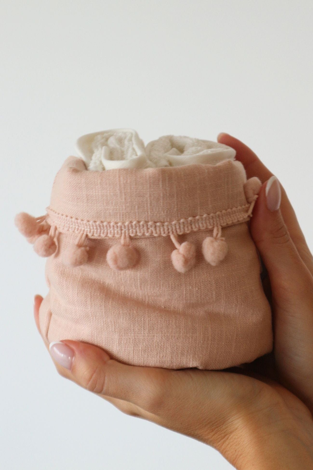 Blanc MariClo' Leuna Leuna - Cestino con 2 lavette in cotone | Blanc MariClo'