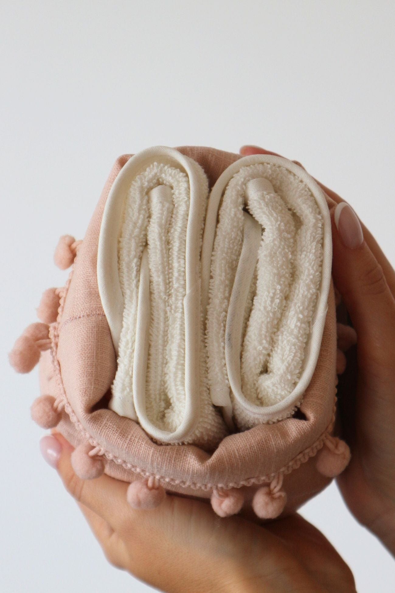 Blanc MariClo' Leuna Leuna - Cestino con 2 lavette in cotone | Blanc MariClo'