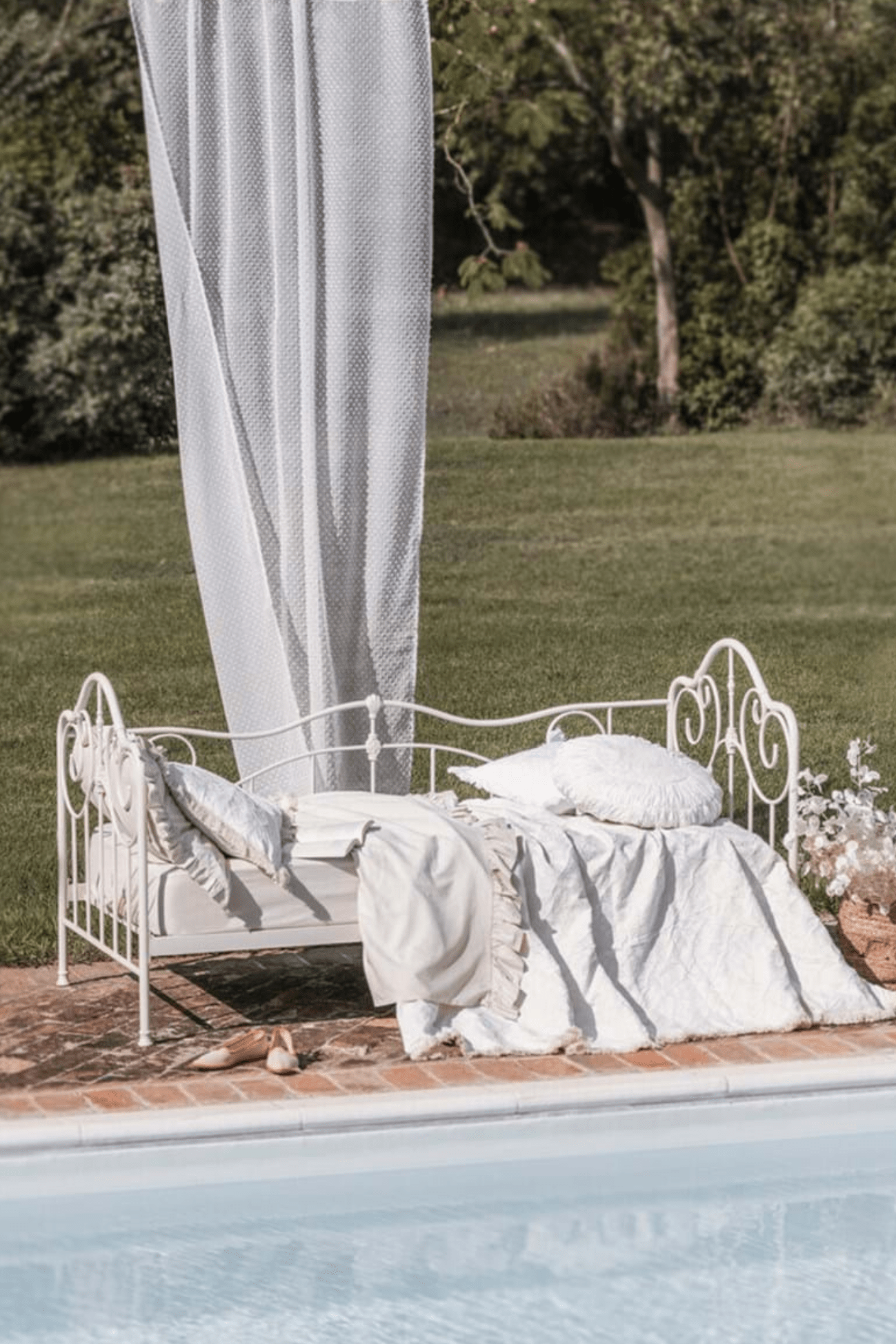 Blanc MariClo' Margaret Margaret - Copricuscino beige con frange