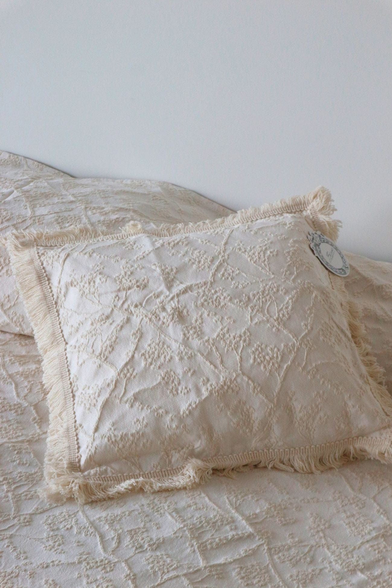 Blanc MariClo' Margaret Margaret - Margaret - Copricuscino beige con frange | Blanc MariClo'