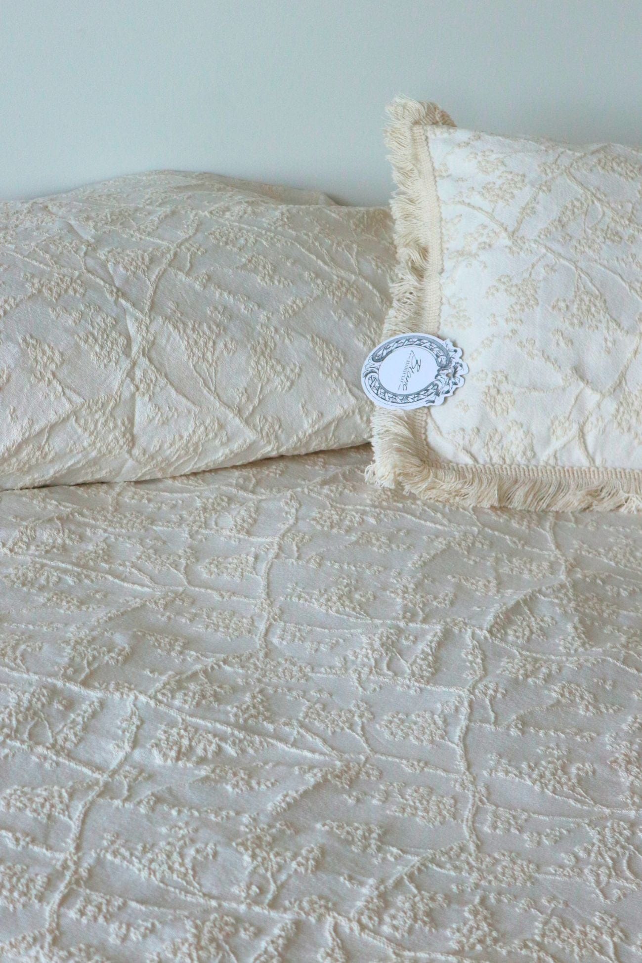 Blanc MariClo' Margaret Margaret - Margaret - Copricuscino beige con frange | Blanc MariClo'