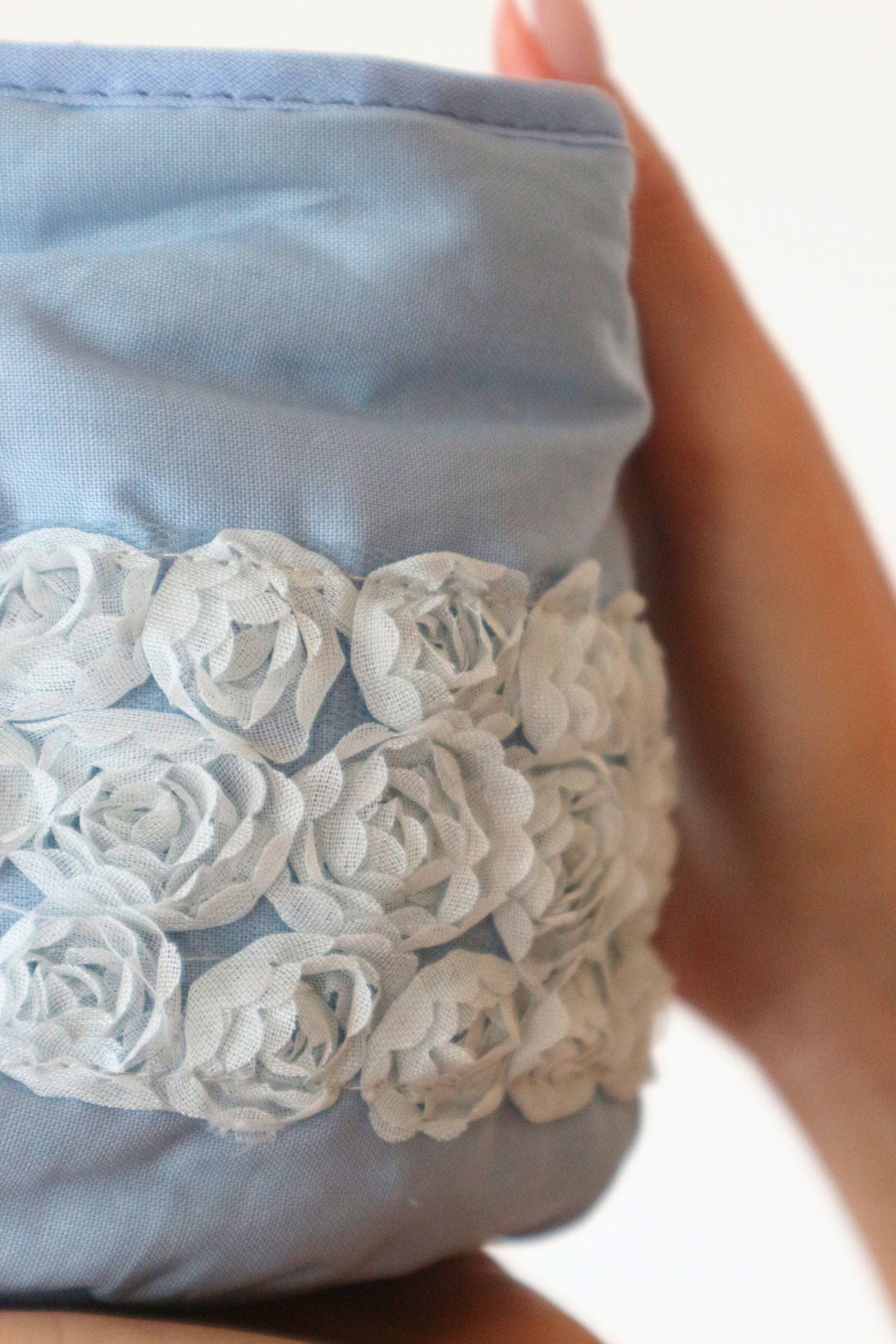 Blanc MariClo' Parterre Parterre - Cestino azzurro con 4 lavette in cotone | Blanc MariClo'