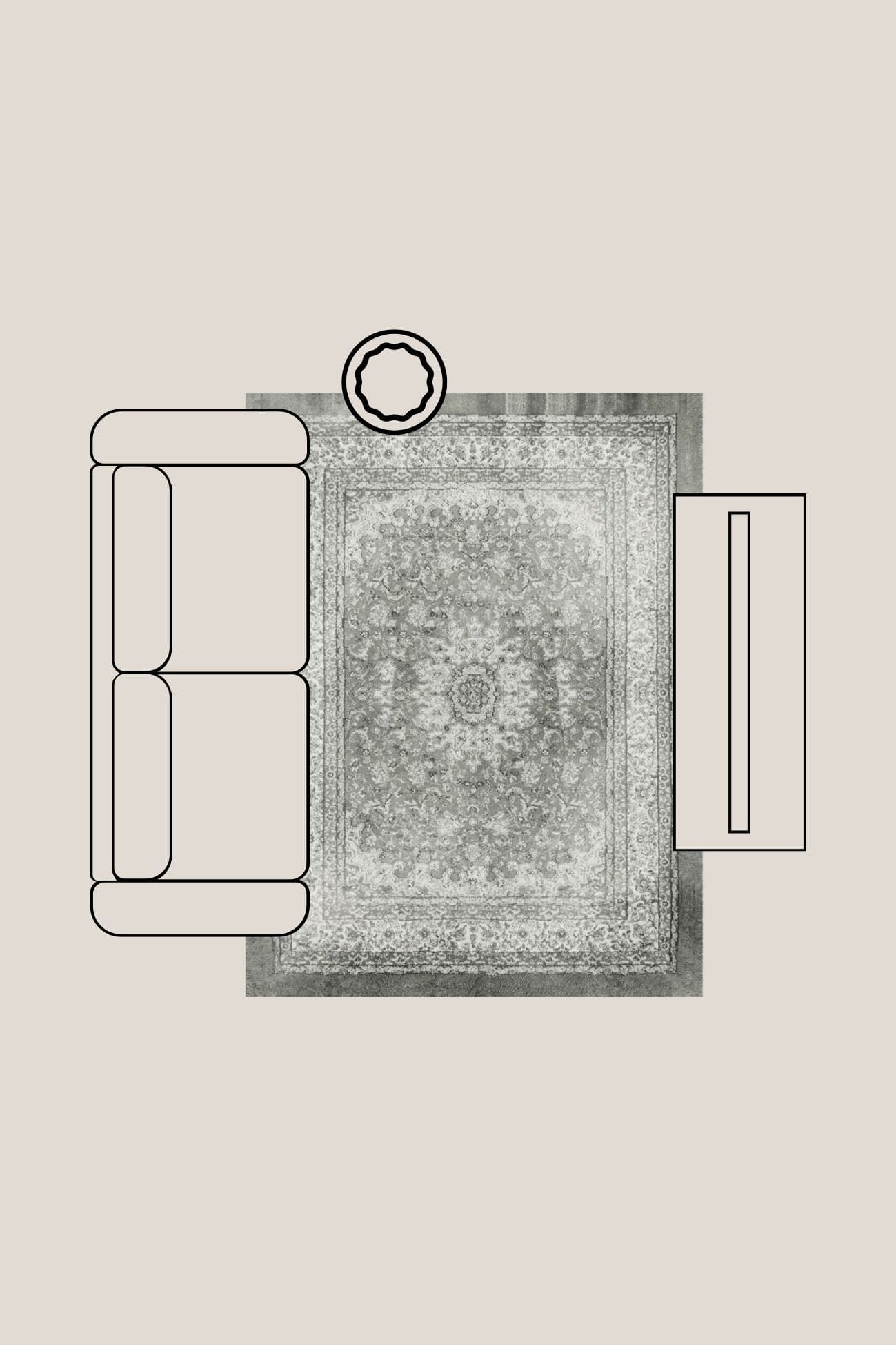 Blanc MariClo' Persian Persian - Persian - Tappeto elegante tortora stampato in acrilico e cotone 210x154 | Blanc MariClo'