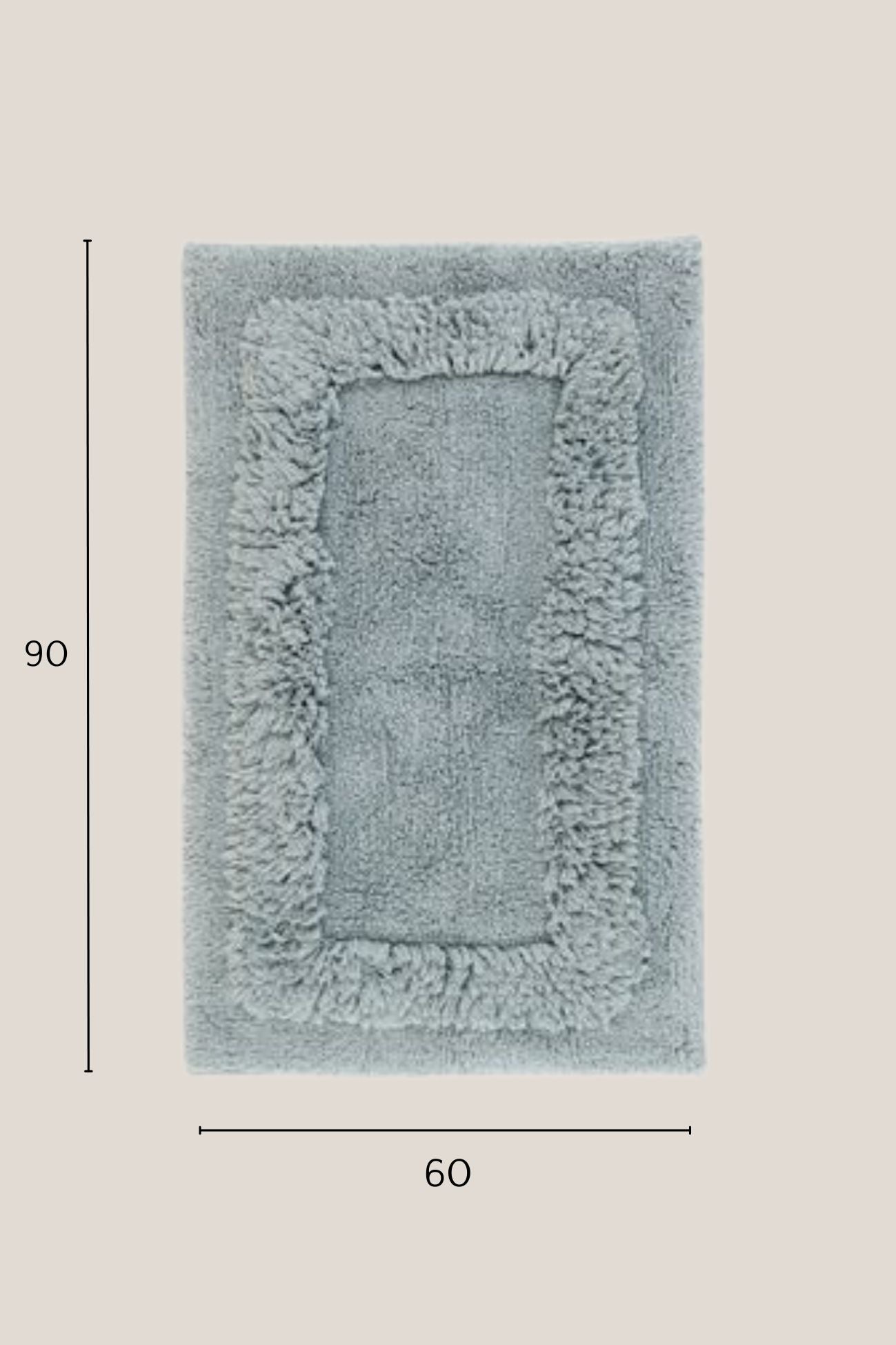 Blanc MariClo' Phoebe Phoebe - Phoebe - Tappeto in cotone con doppia cornice azzurro 90x60 | Blanc MariClo'