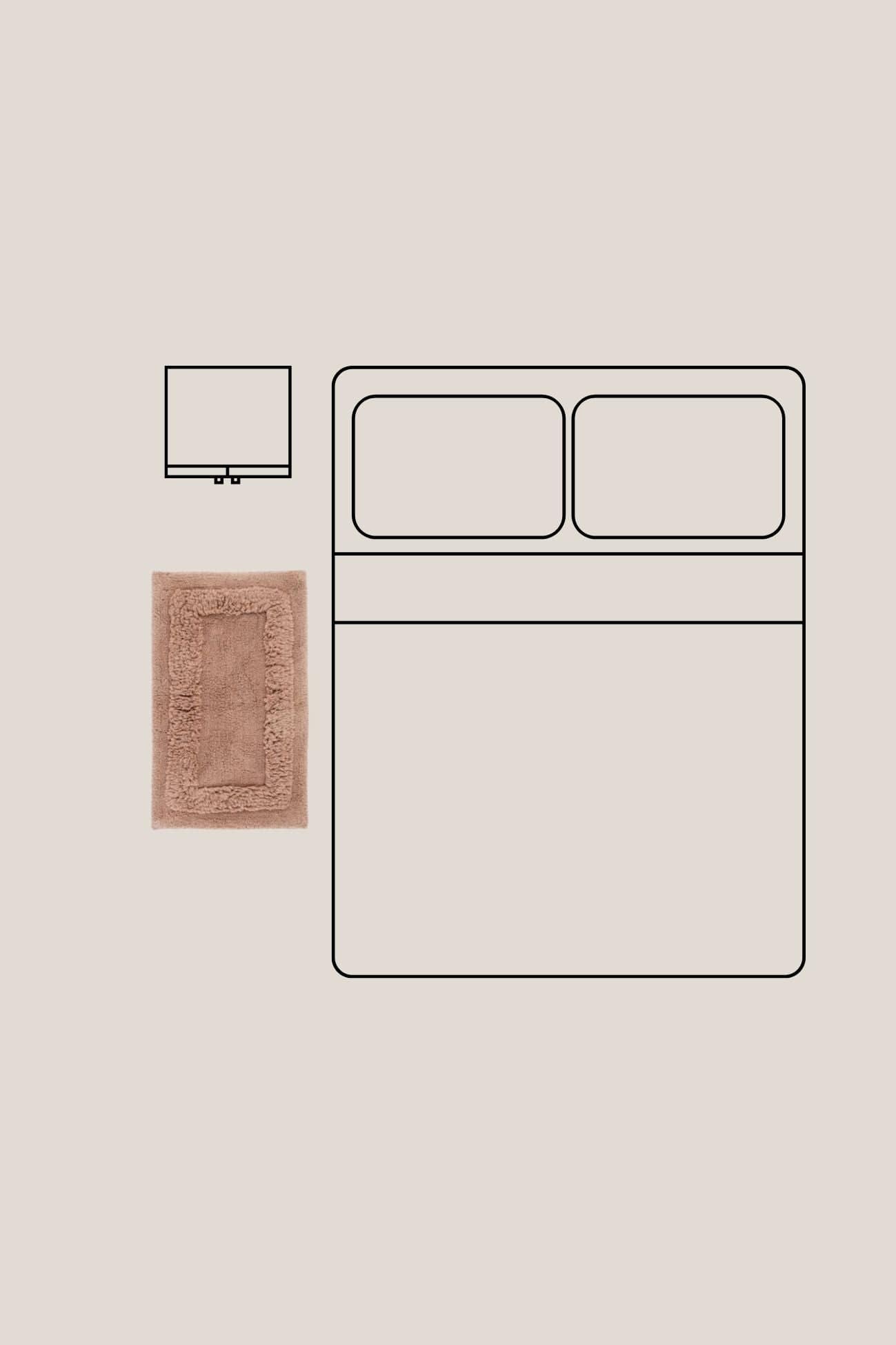 Blanc MariClo' Phoebe Phoebe - Phoebe - Tappeto in cotone con doppia cornice marrone 90x60 | Blanc MariClo'