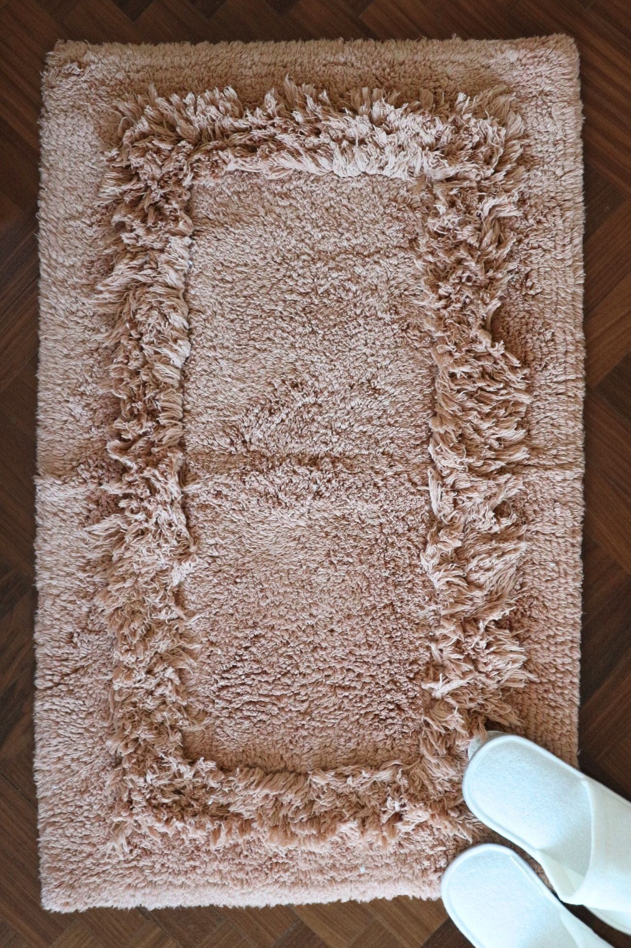 Blanc MariClo' Phoebe Phoebe - Phoebe - Tappeto in cotone con doppia cornice marrone 90x60 | Blanc MariClo'