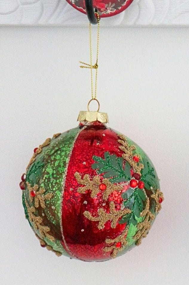 Blanc MariClo' Purcell Purcell - Palla di Natale rossa in vetro con glitter | Blanc MariClo'