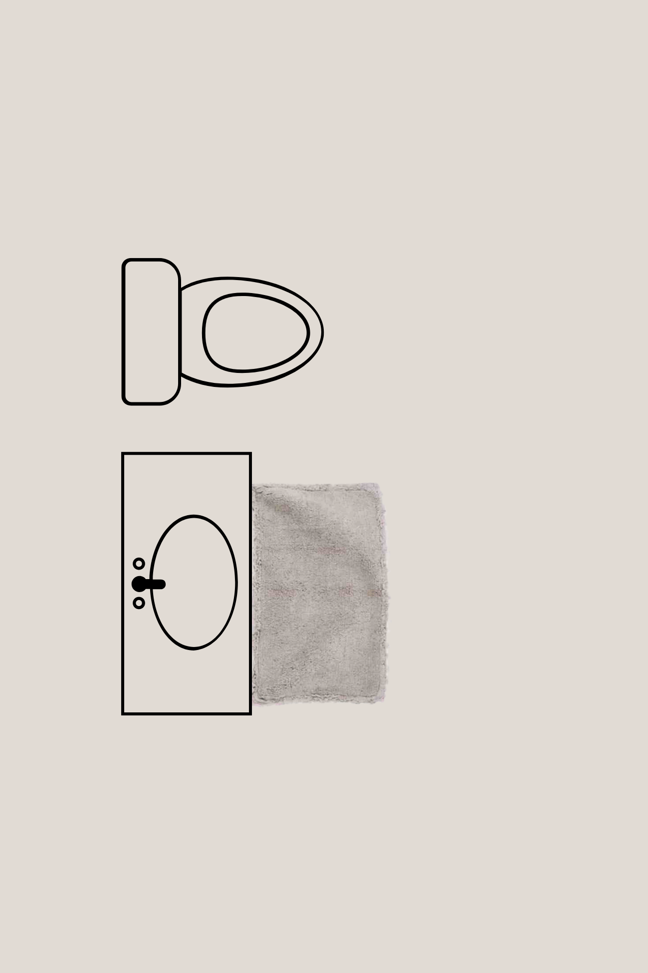 Blanc MariClo' Rouches Rouches - Rouches - Tappetino con rouches rettangolare in cotone grigio 50x90 | Blanc MariClo'