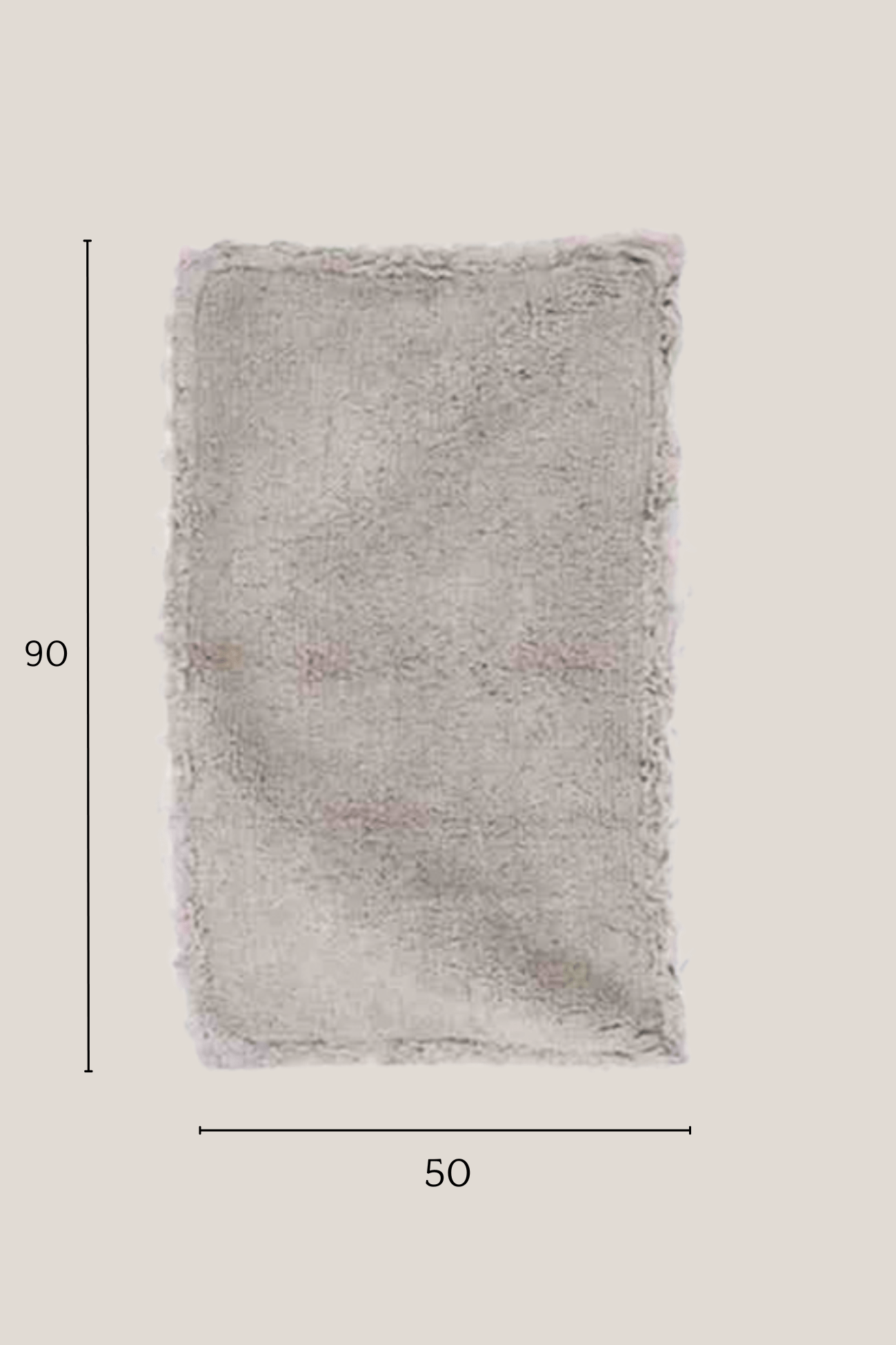 Blanc MariClo' Rouches Rouches - Rouches - Tappetino con rouches rettangolare in cotone grigio 50x90 | Blanc MariClo'