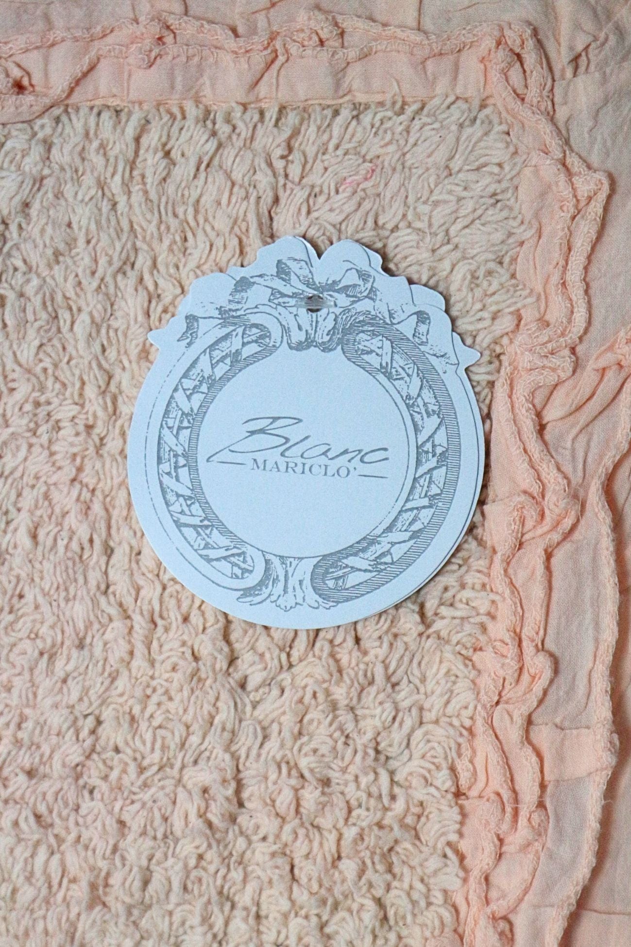 Blanc MariClo' Rouches Rouches - Rouches - Tappetino con rouches rettangolare in cotone rosa 50x90 | Blanc MariClo'